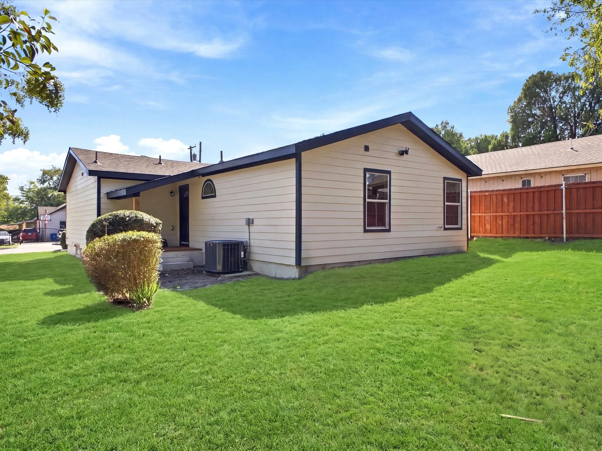 Expansive lawn surrounding the property