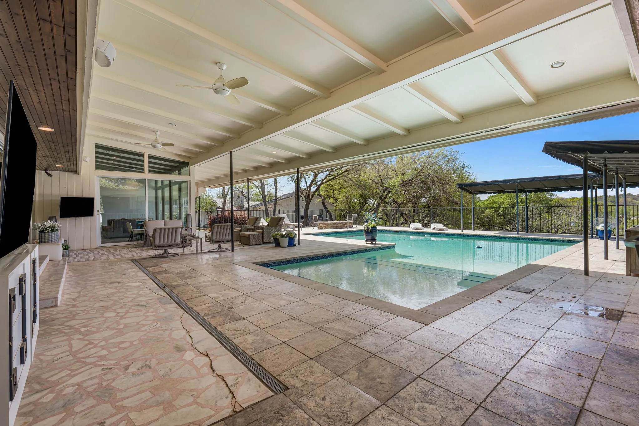 Expansive covered patio