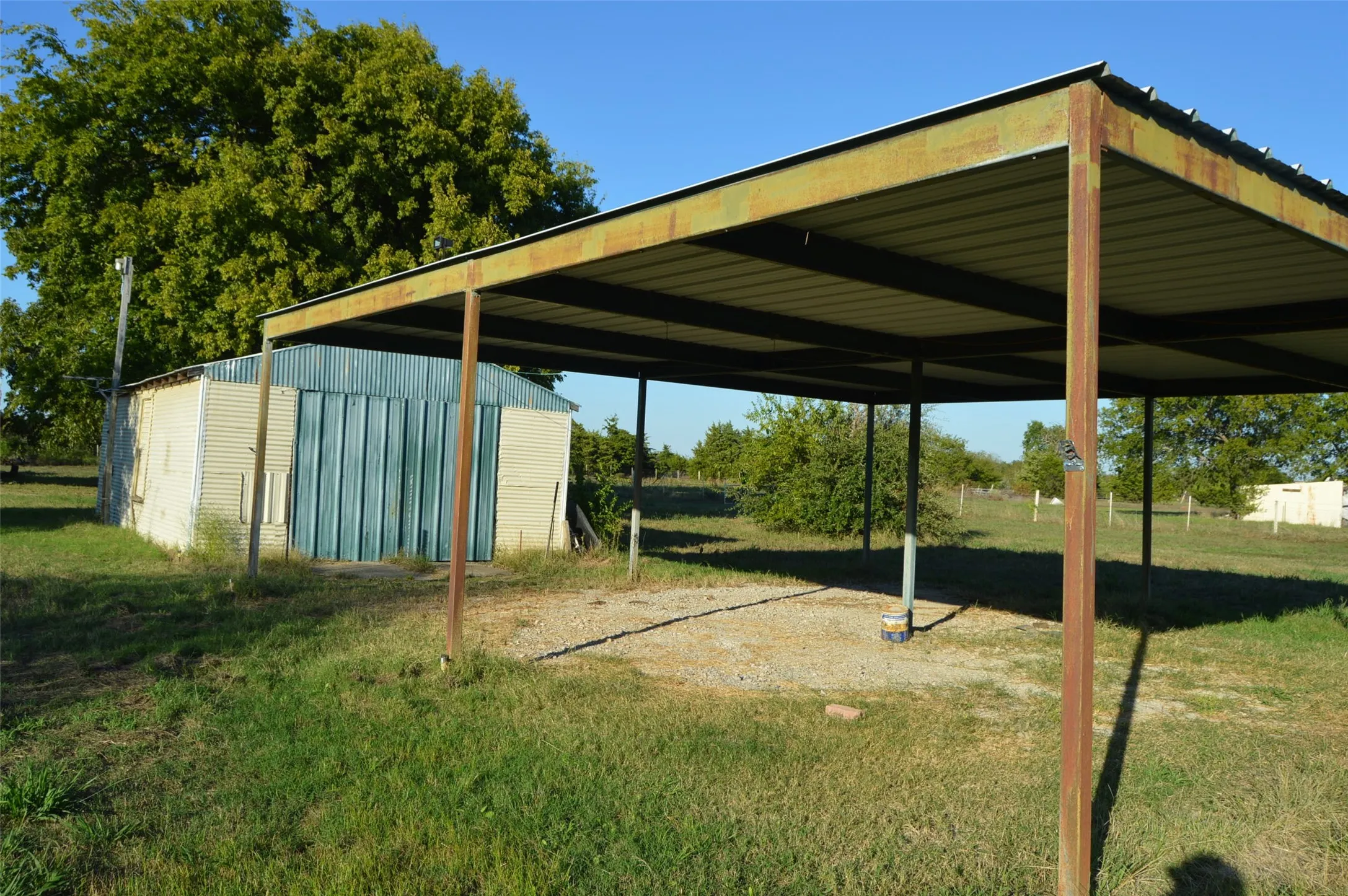Rear view of garage/shop and carport