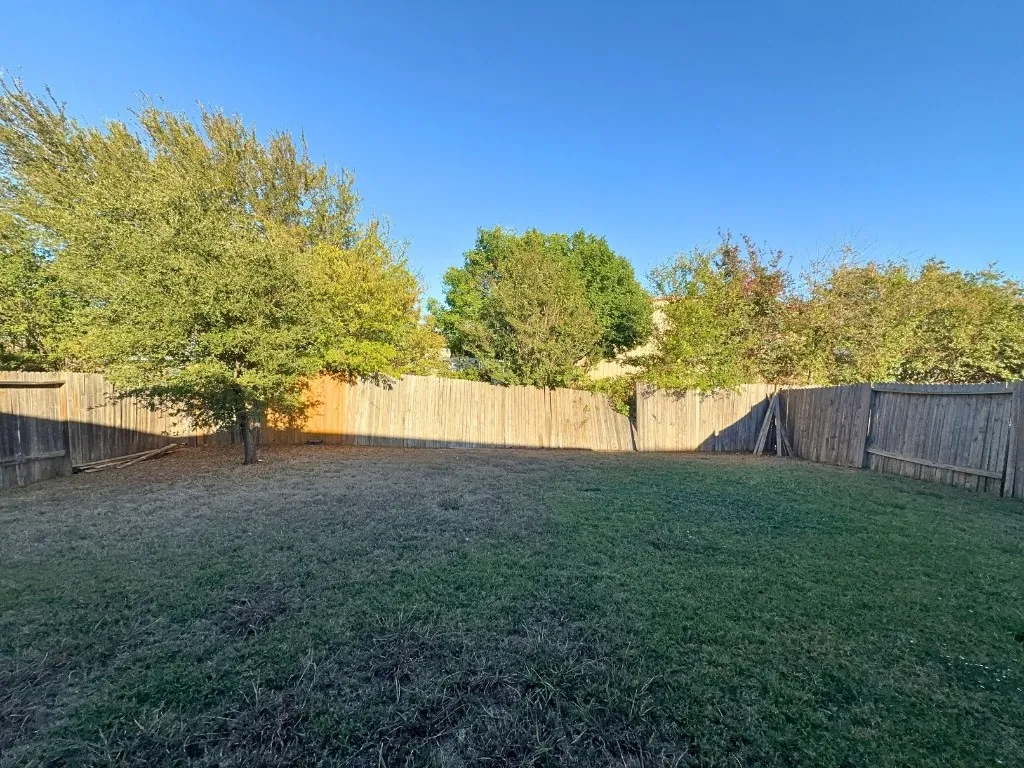 Fenced backyard