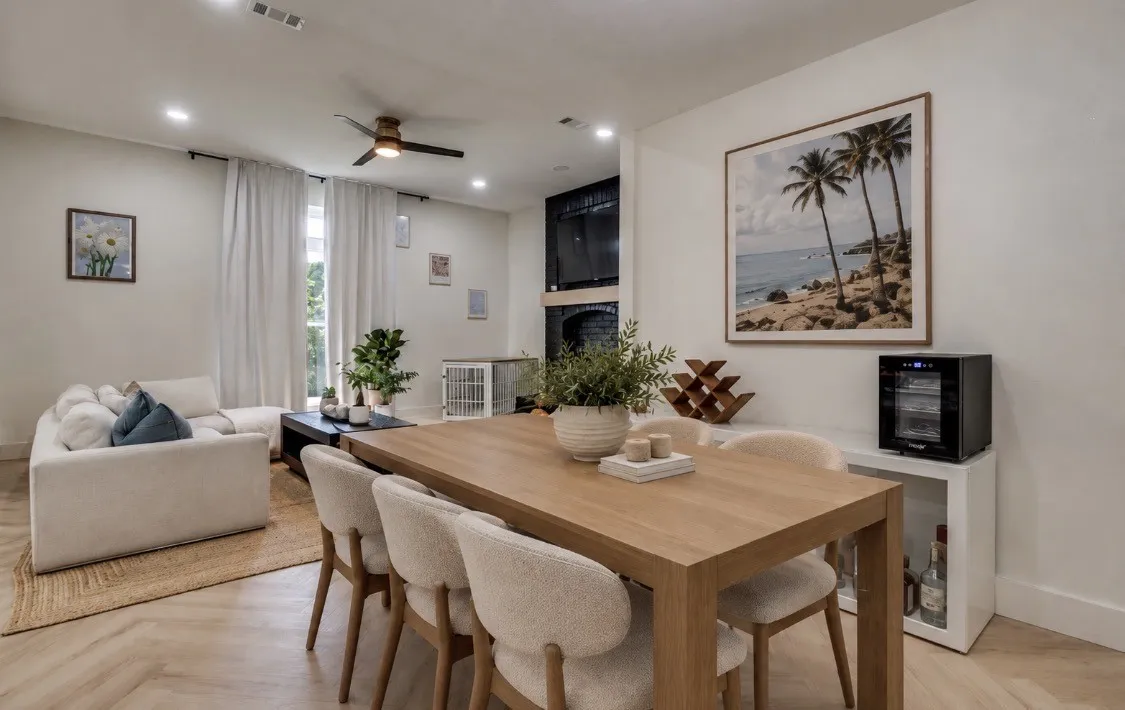 Additional view of the dining area, showcasing the open layout and connection to the living space.