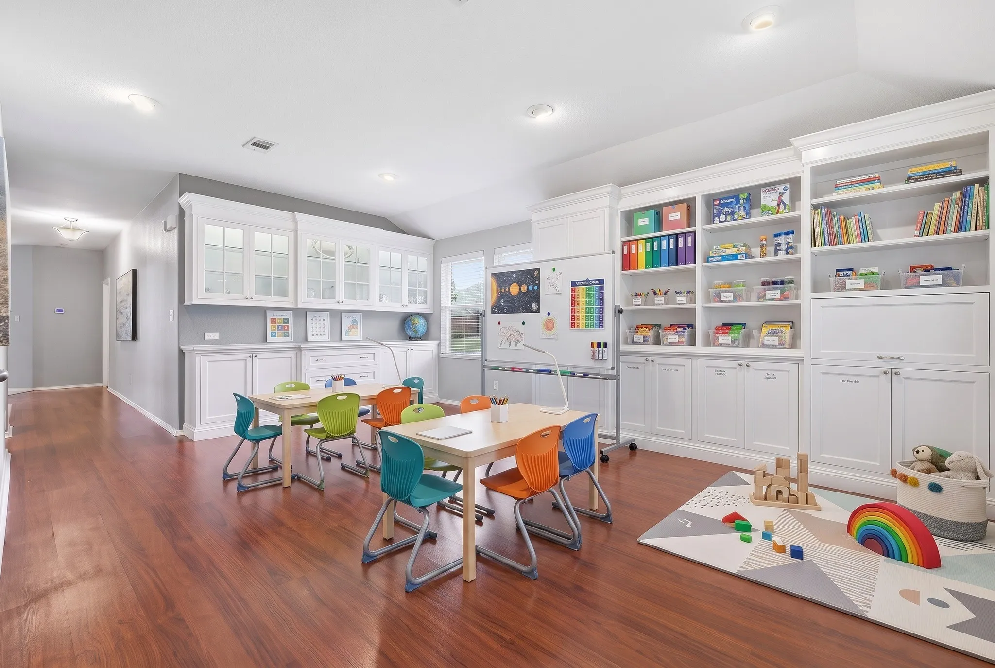 Virtually Staged as homeschool/playroom