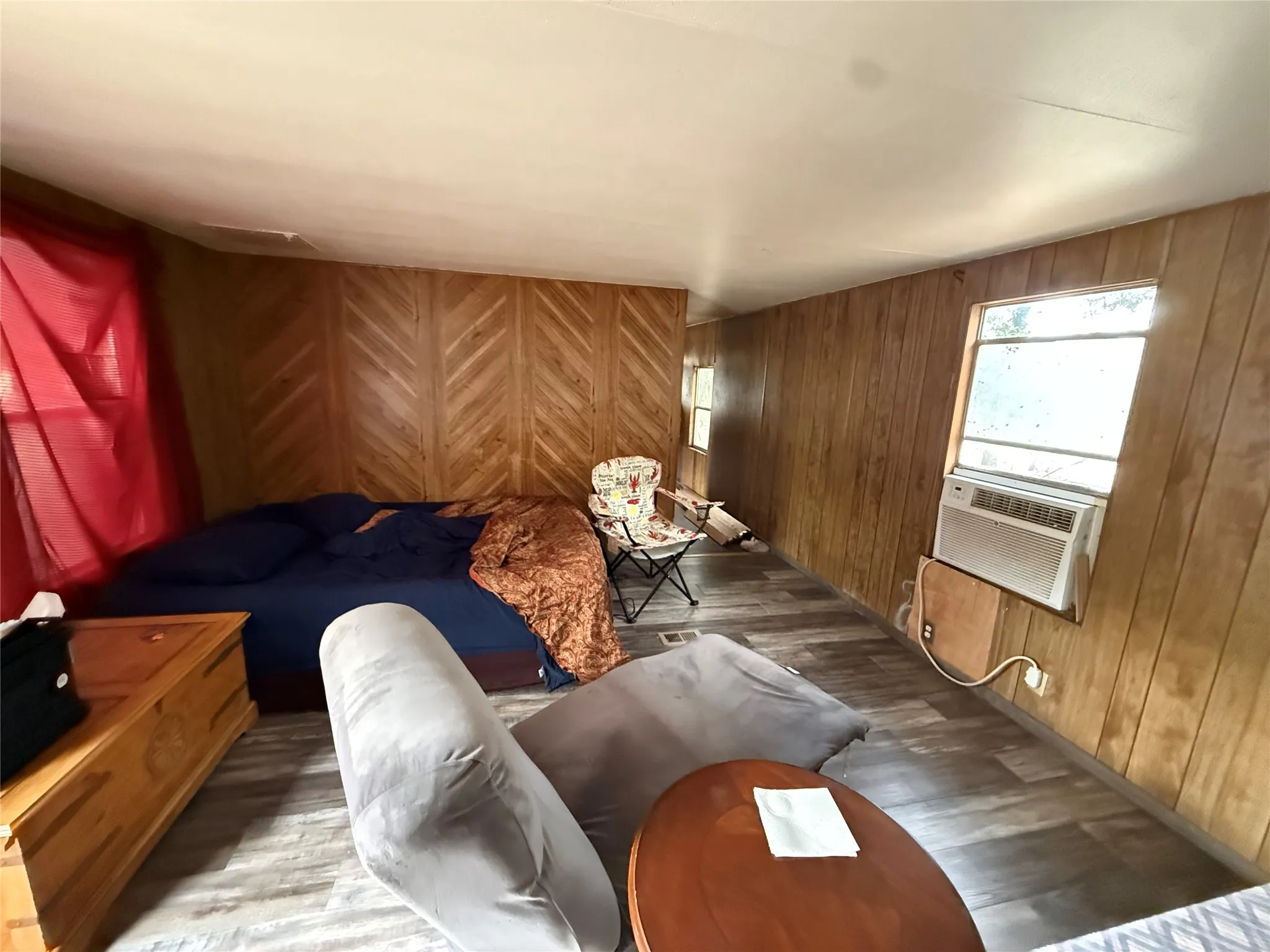 Wood-finish flooring throughout