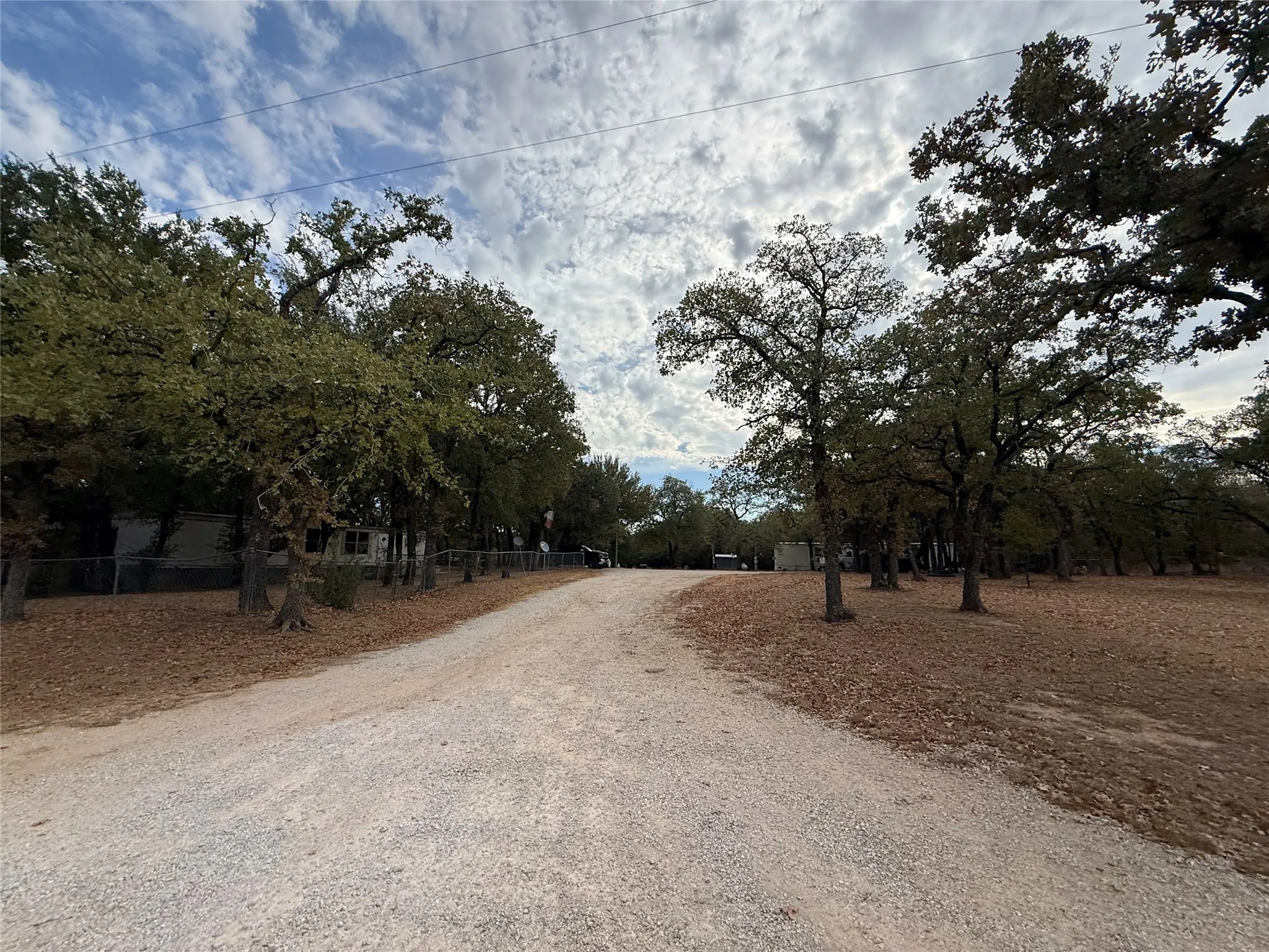 Gravel drive through wooded acreage