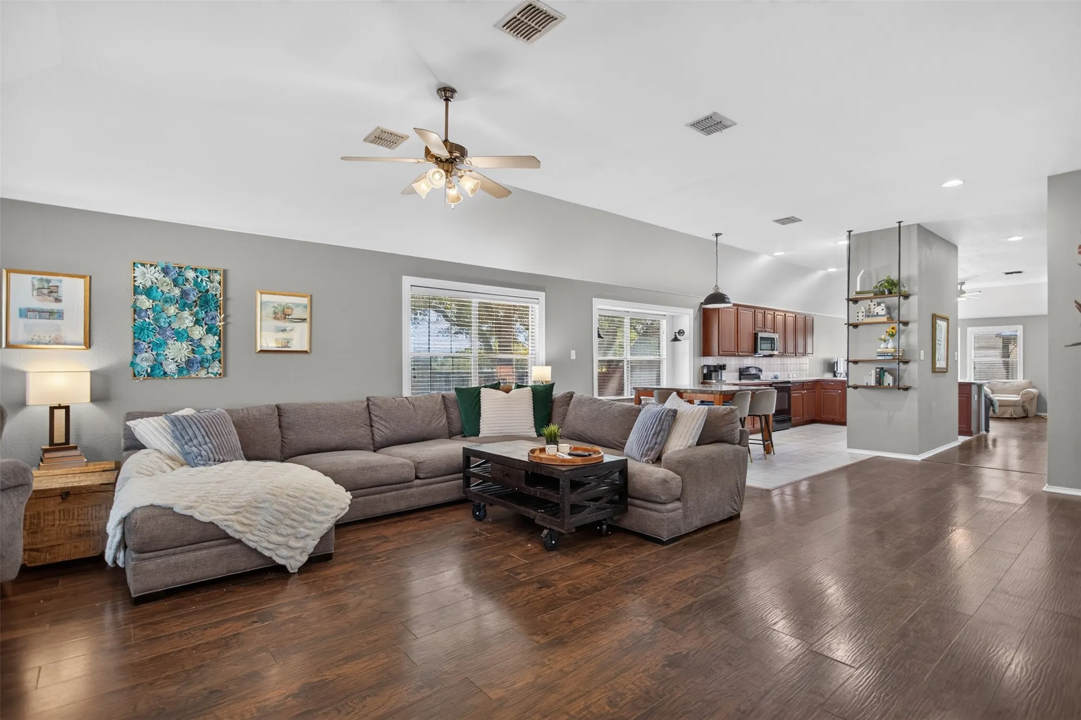 Lots of natural light with plenty of living space.