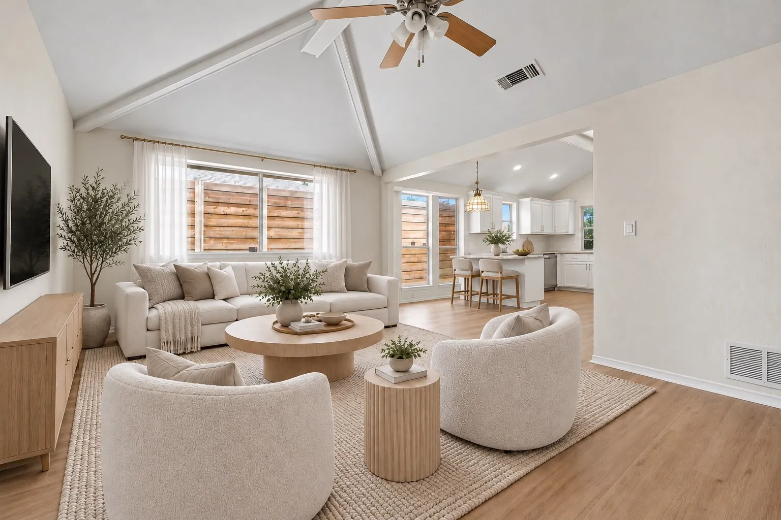 Virtual staged gathering room