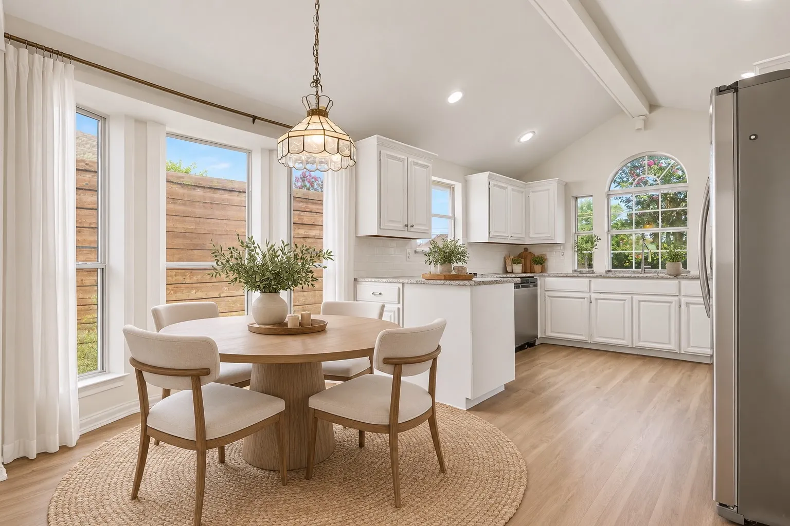 Virtually staged breakfast nook