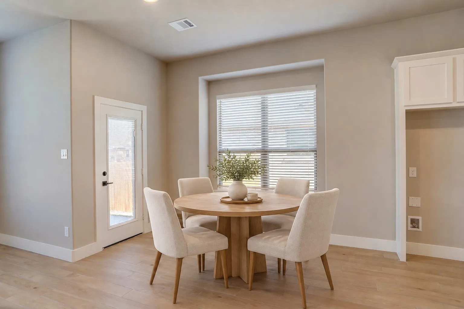 Staged dining area