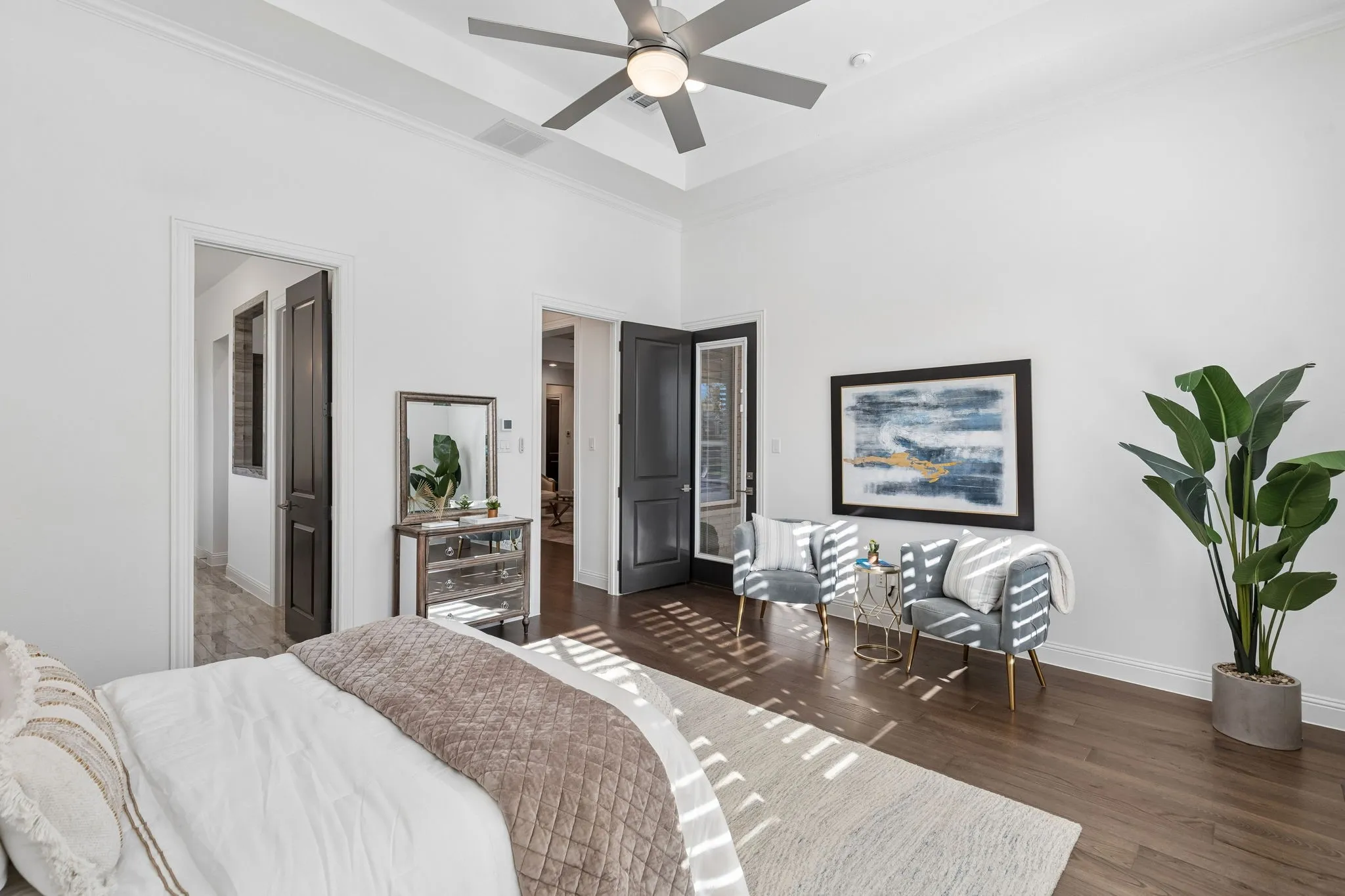 Downstairs Primary Bedroom- beautiful light makes for the perfect sanctuary.