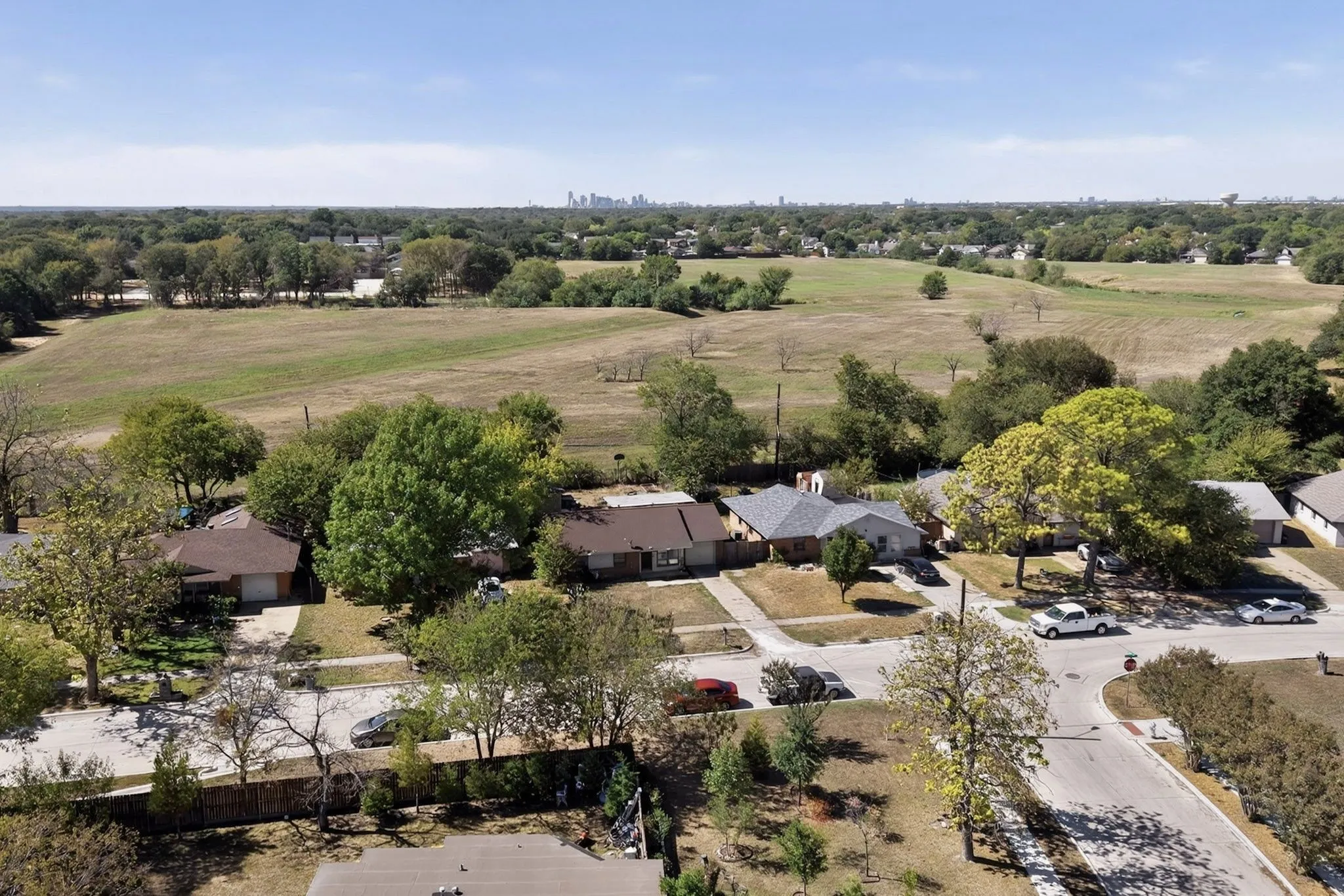 Residential setting with mature trees and established homes