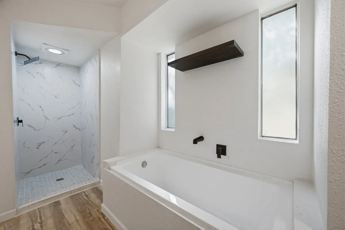 Soak your worries away in the deep soaking tub!