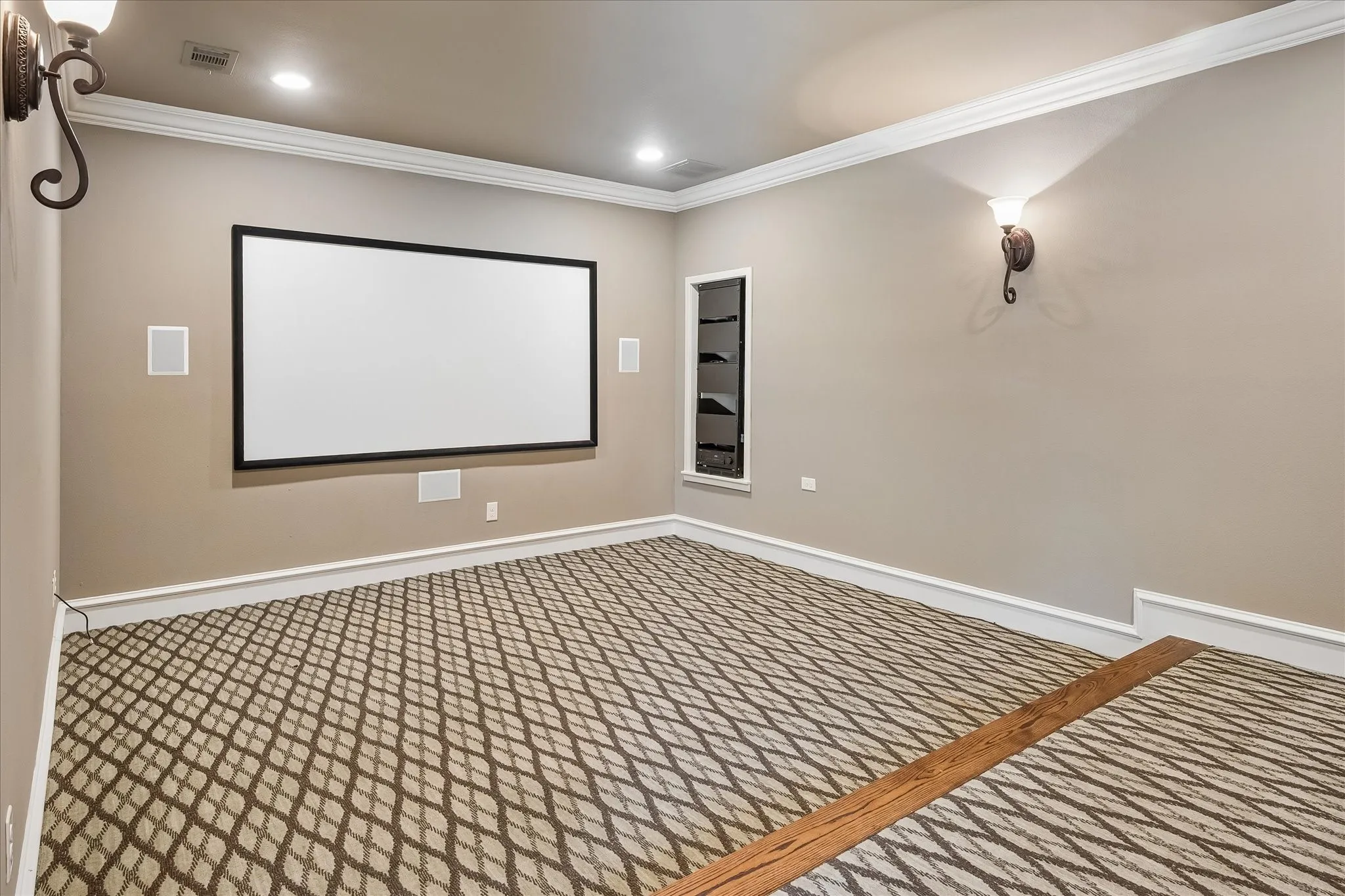 Media room off the upstairs living room