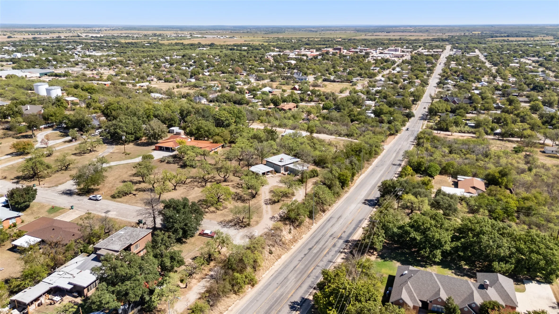 View of house looking east over town