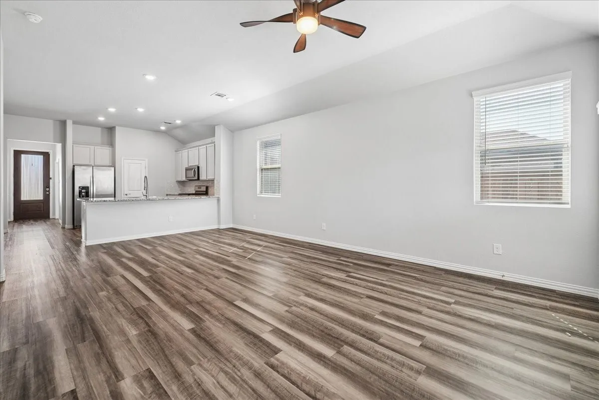 view of living room & dining area