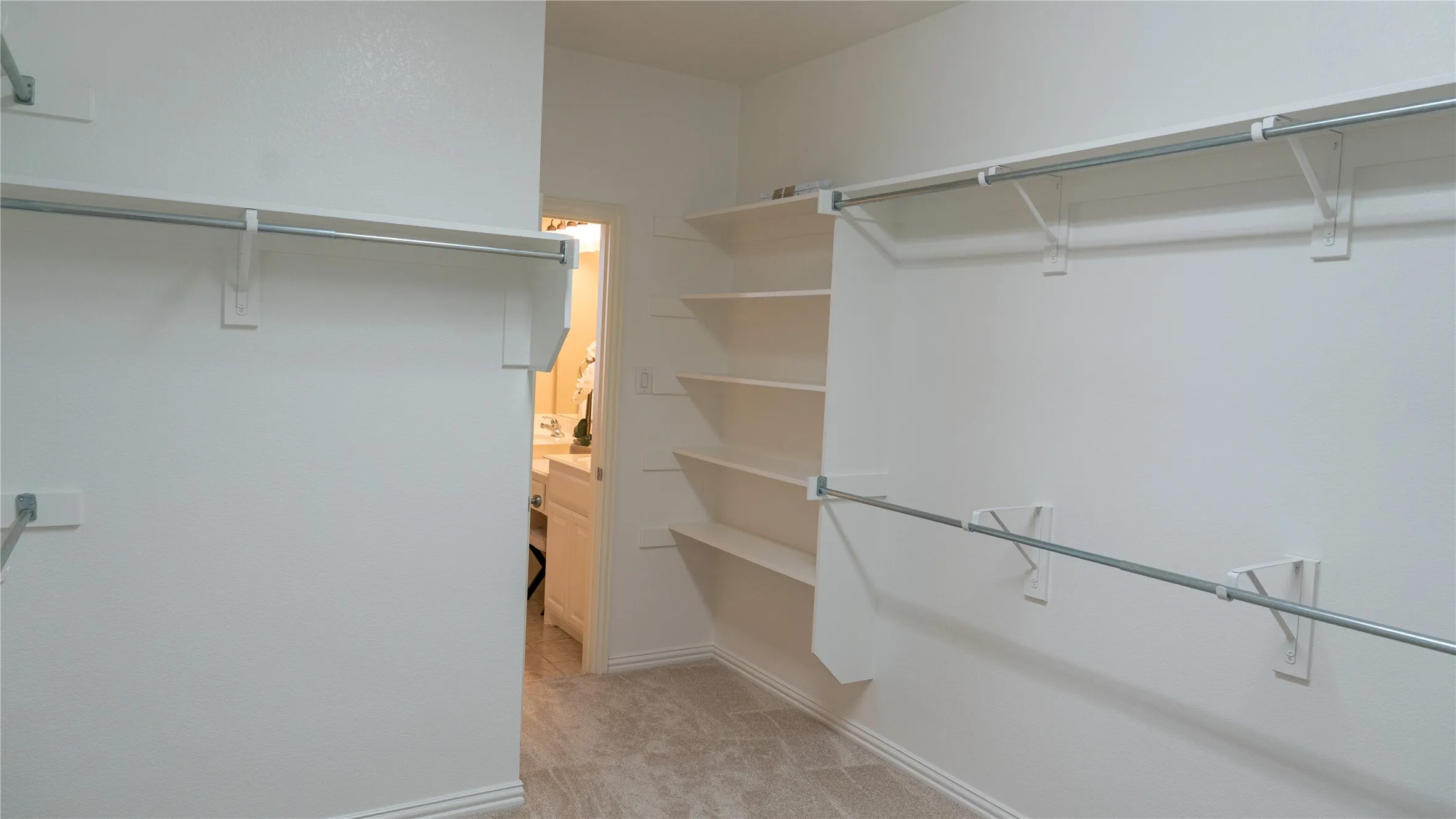 Large walk-in closet in primary bath