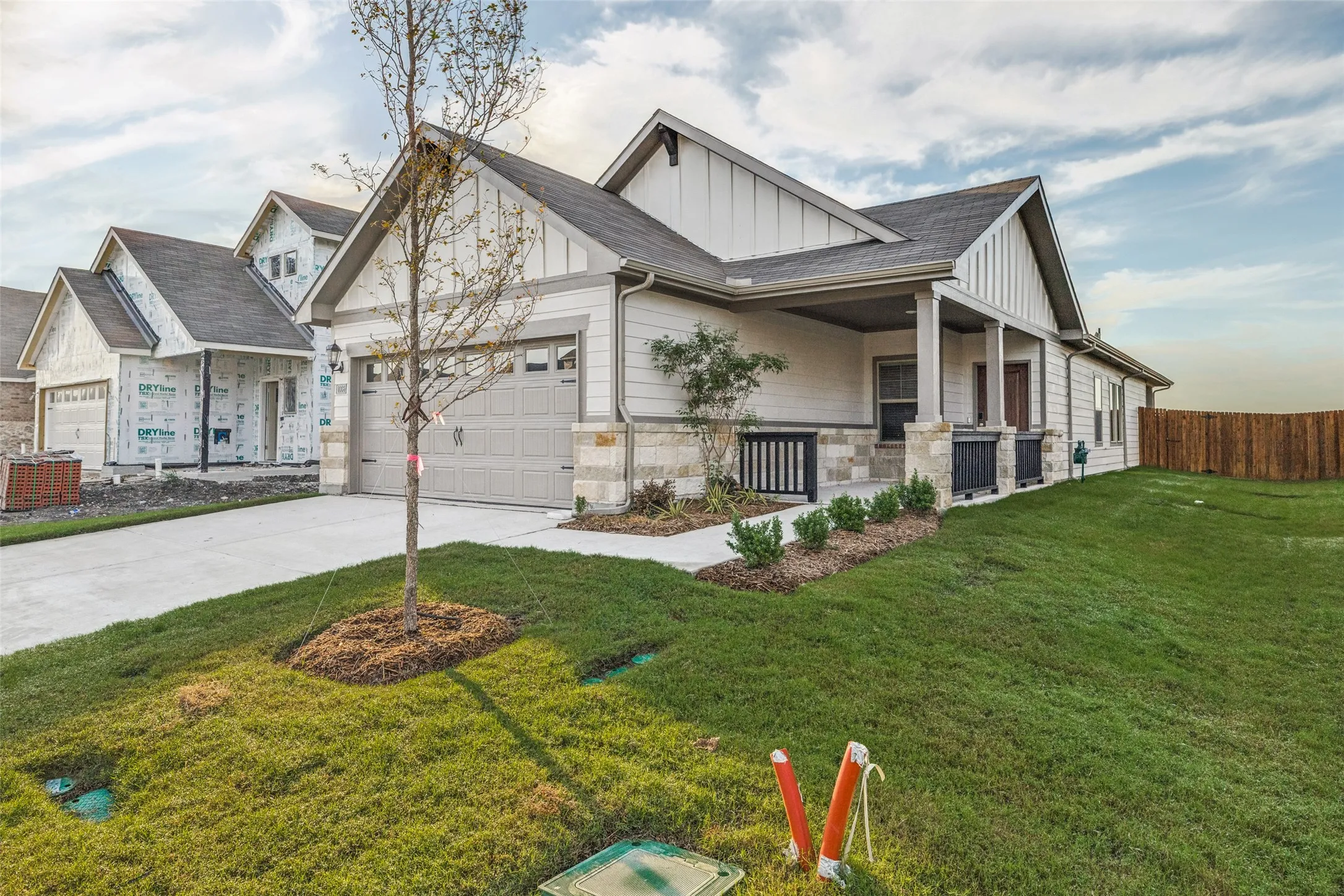Brand-New Bungalow-Style Home! - Built by Meritage Homes, this charming single-story home features distinctive gabled rooflines, attractive stone accents, a welcoming covered front porch, and fresh landscaping in Josephine's newly opened Morgan Farms community.