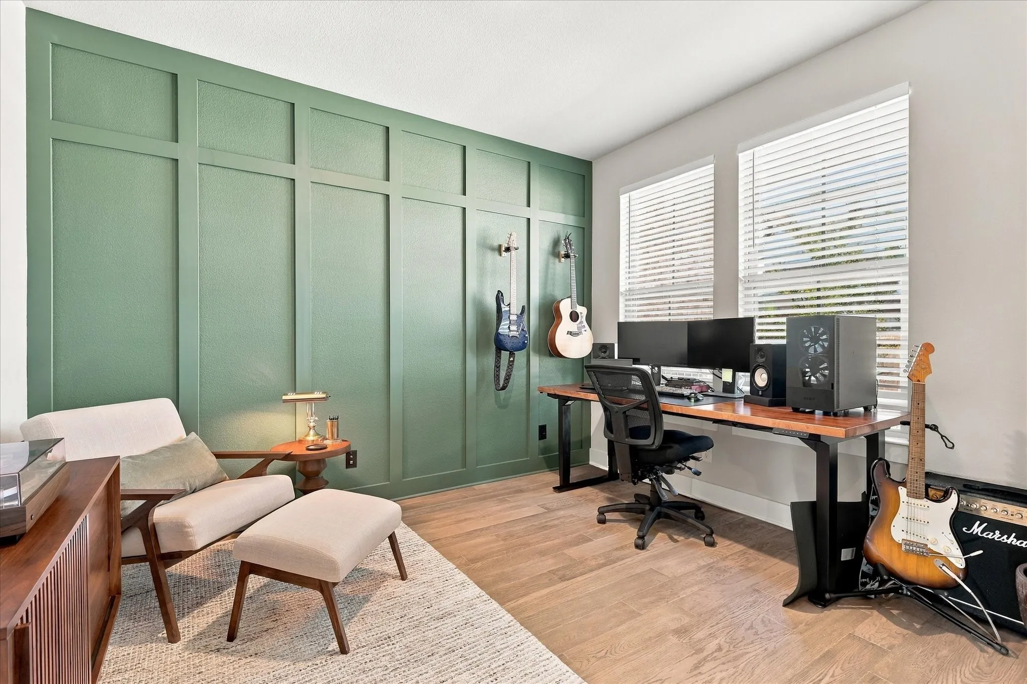 Dedicated office with double doors can also be a 2nd living or 4th bedroom.