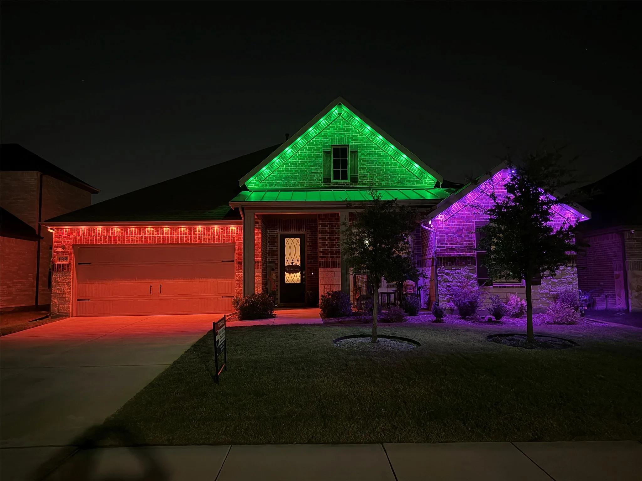 Comes with special smart lighting front & back yard.