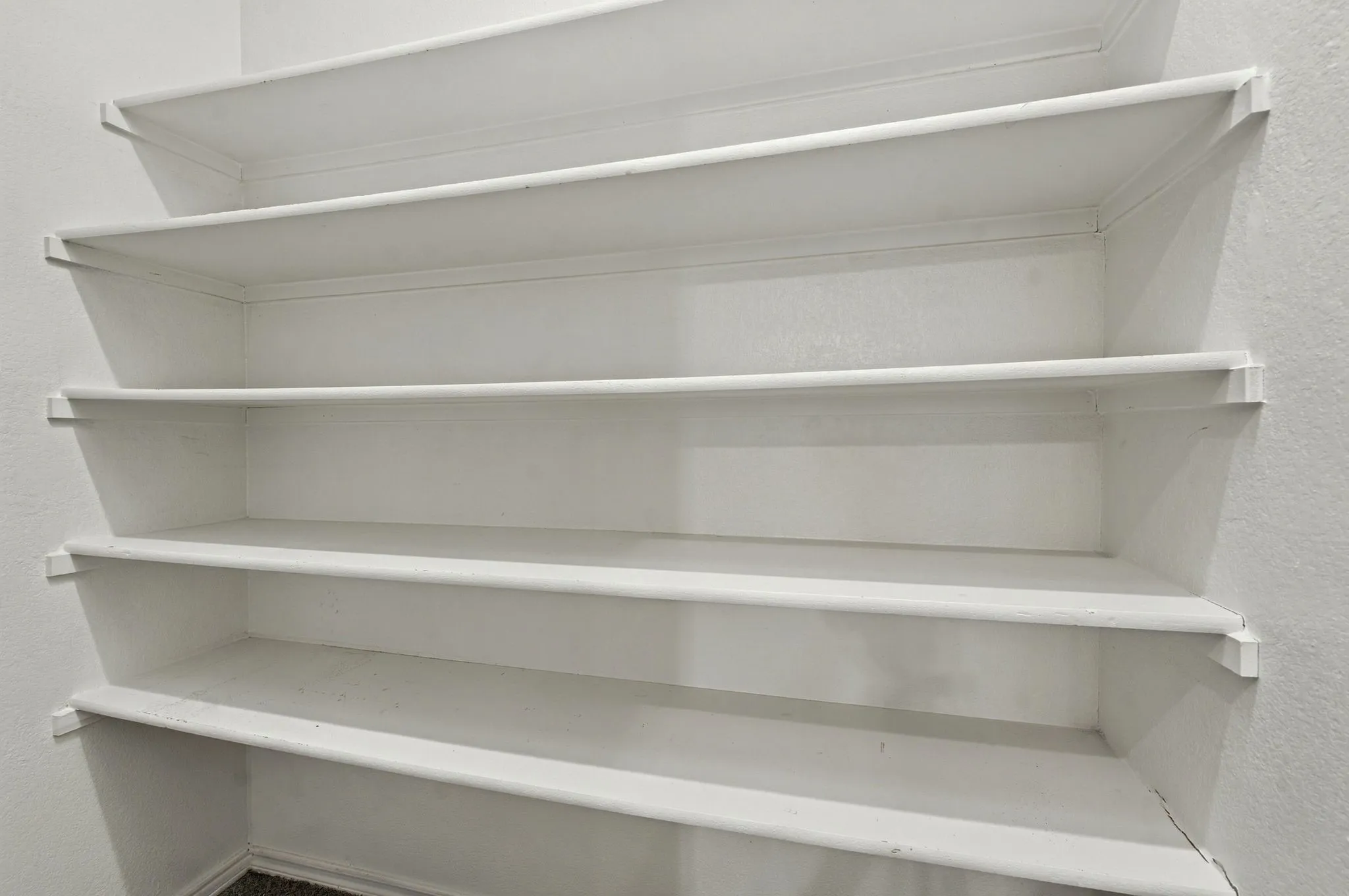 Built-in shelving with multiple storage levels