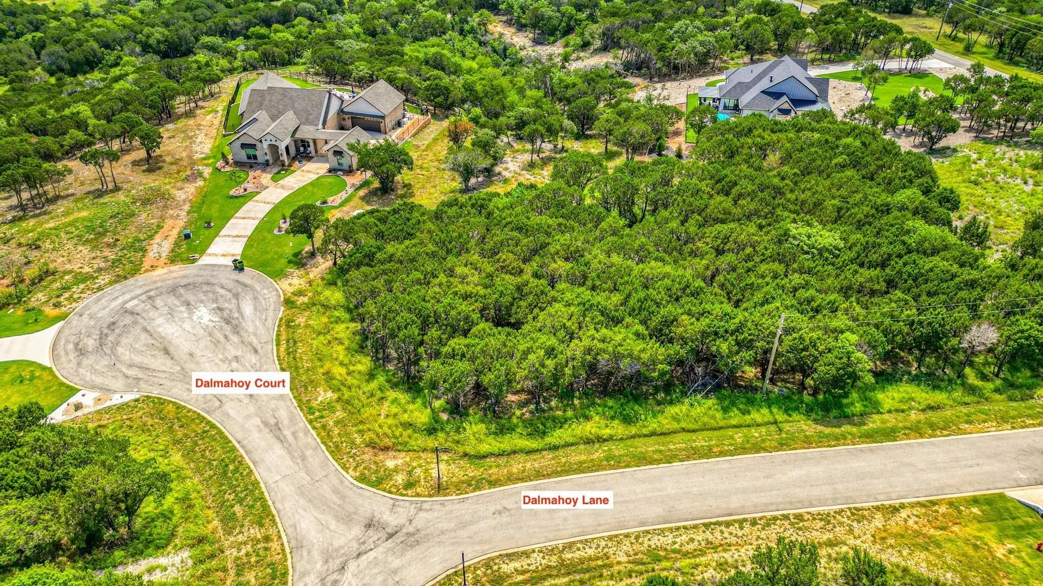 Aerial View of Lot from Dalmahoy Lane