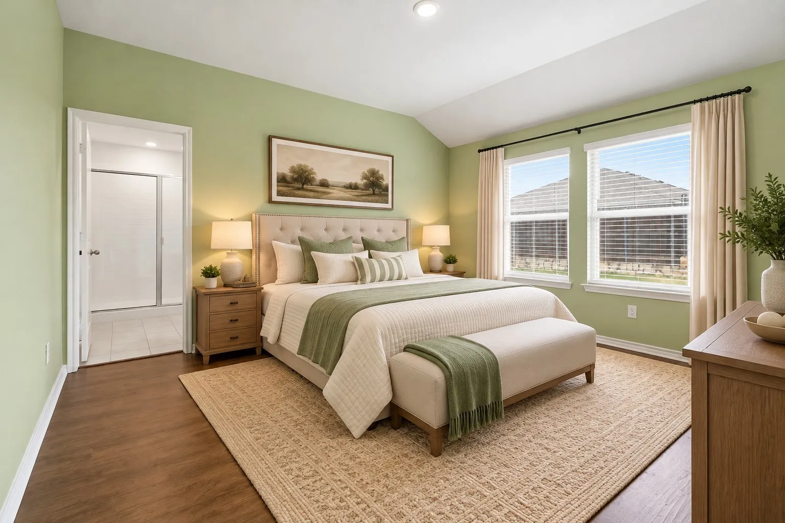 Virtually staged Primary bedroom