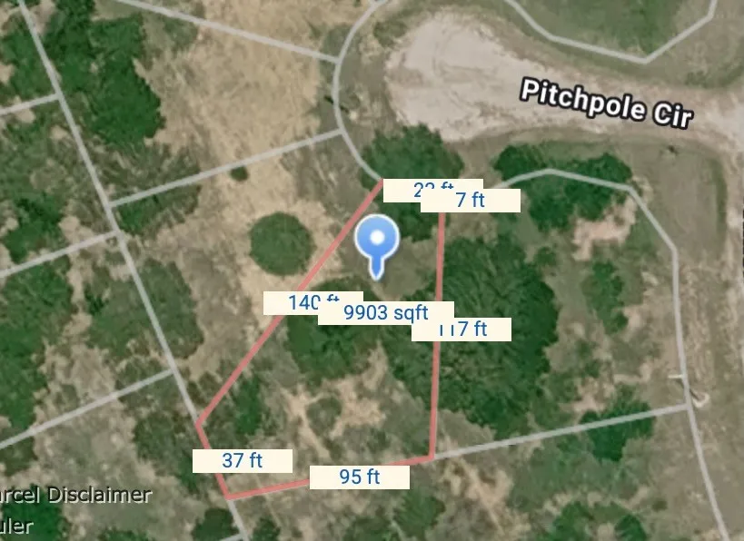 Property Map. Displaying the boundaries and dimensions of the property, including its area of 9903 sqft