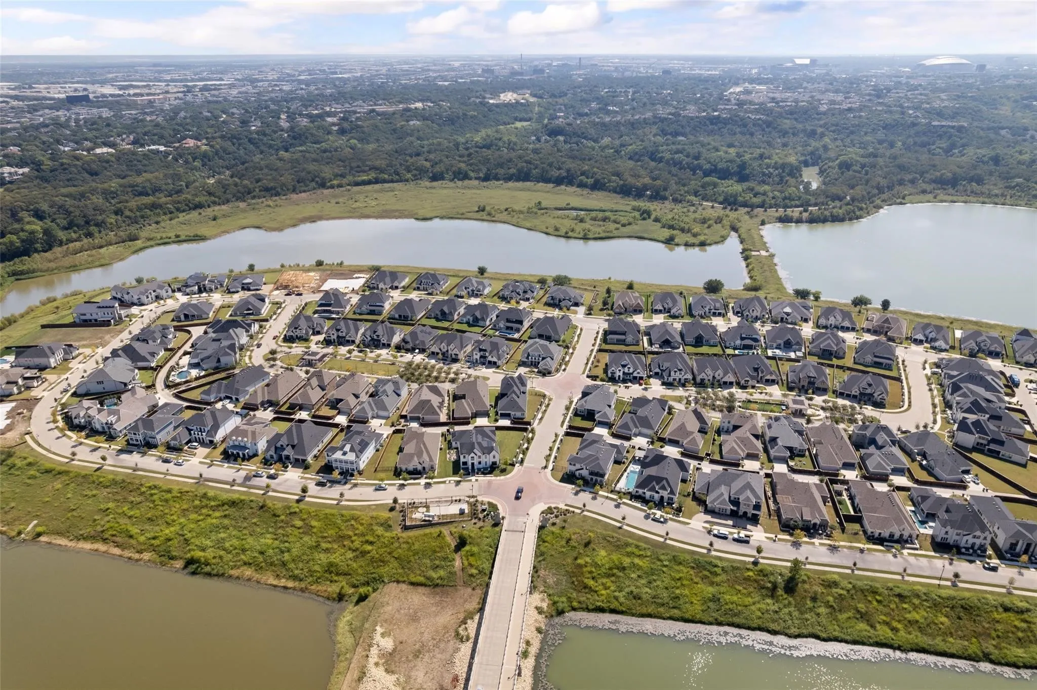 view of the island of homes at Viridian where 1403 Laurel Green Ct is located.