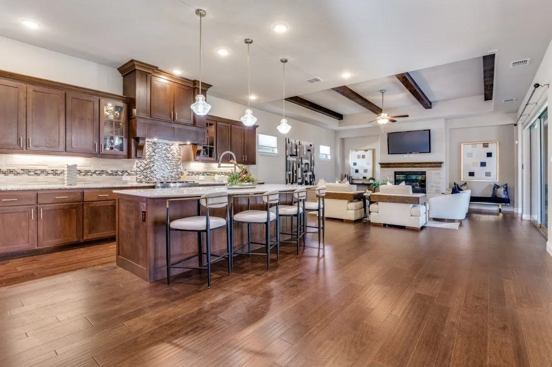 Kitchen with large breakfast bar