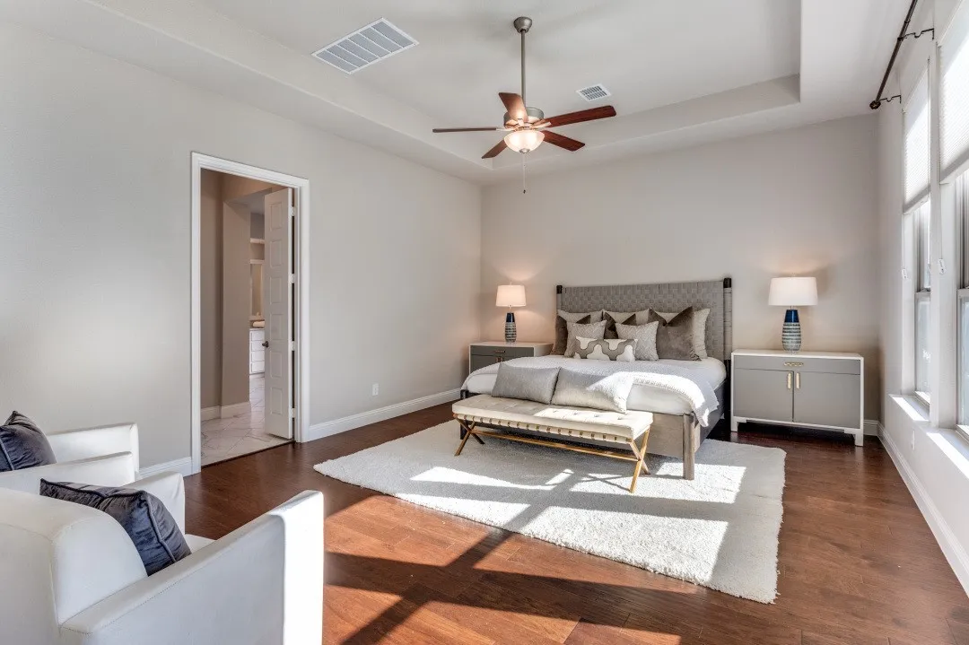 Primary bedroom suite with sitting aea.