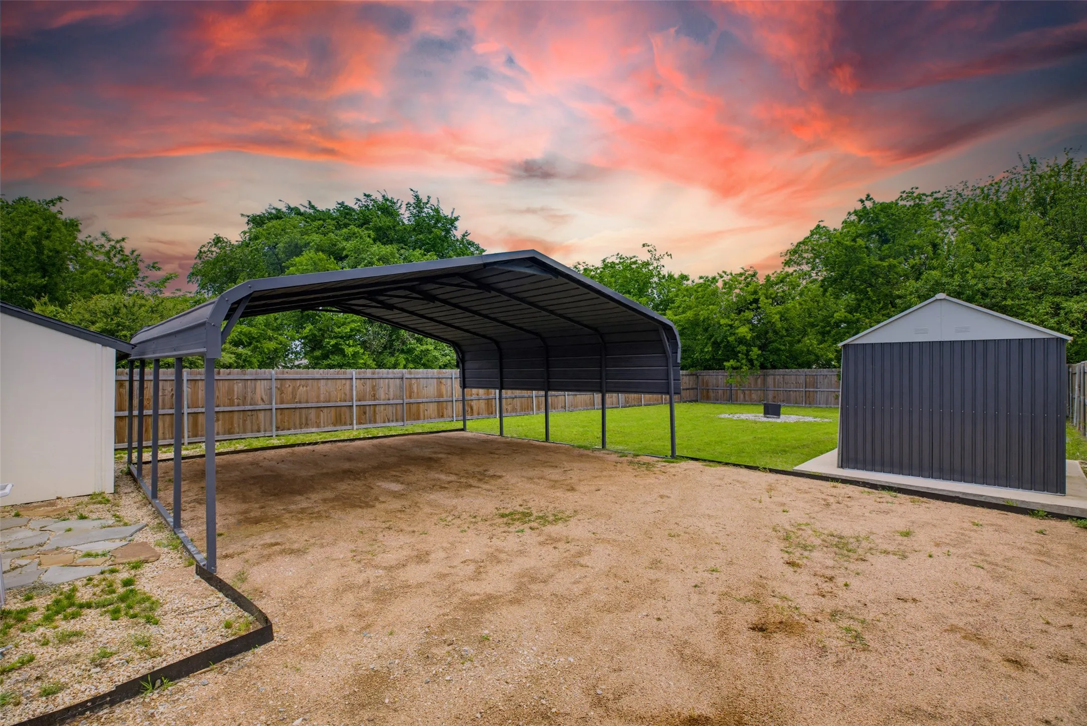 Detached 2-Car Carport + Driveway Parking