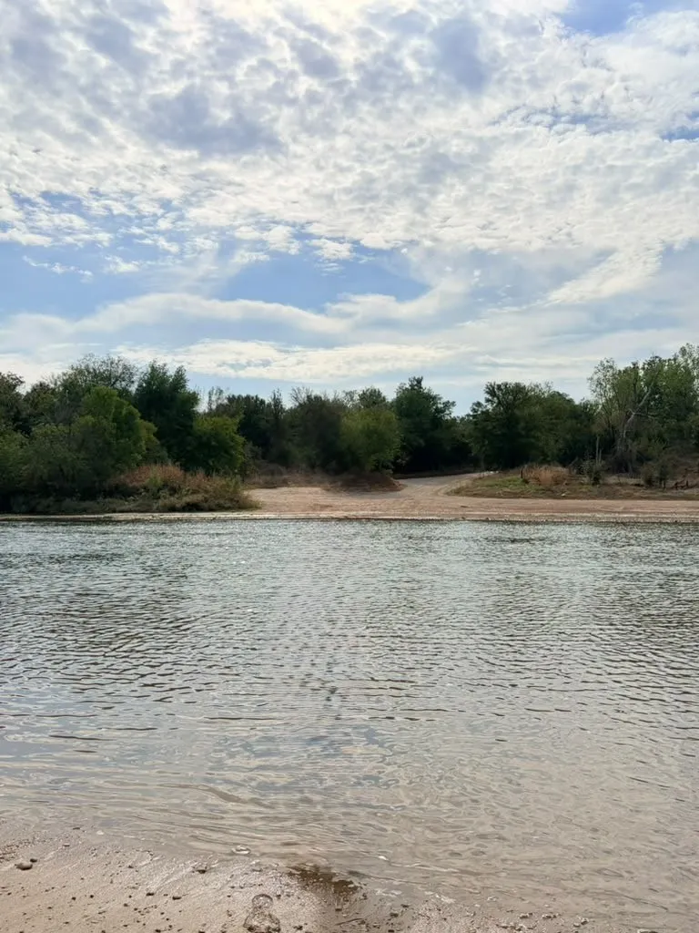 Waterfront property featuring a natural shoreline, sandy riverbank, and mature native trees
