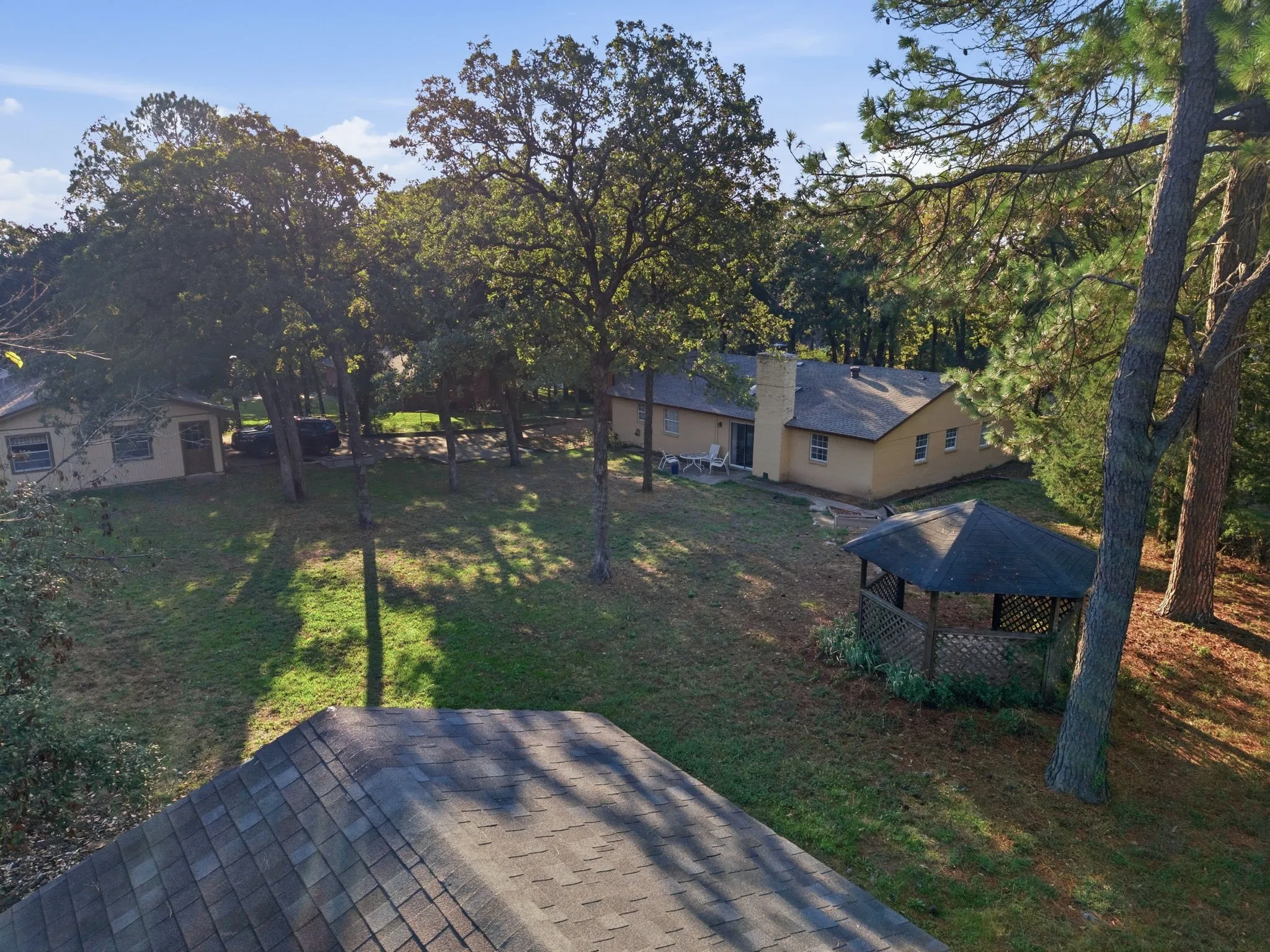Expansive property featuring a standalone gazebo