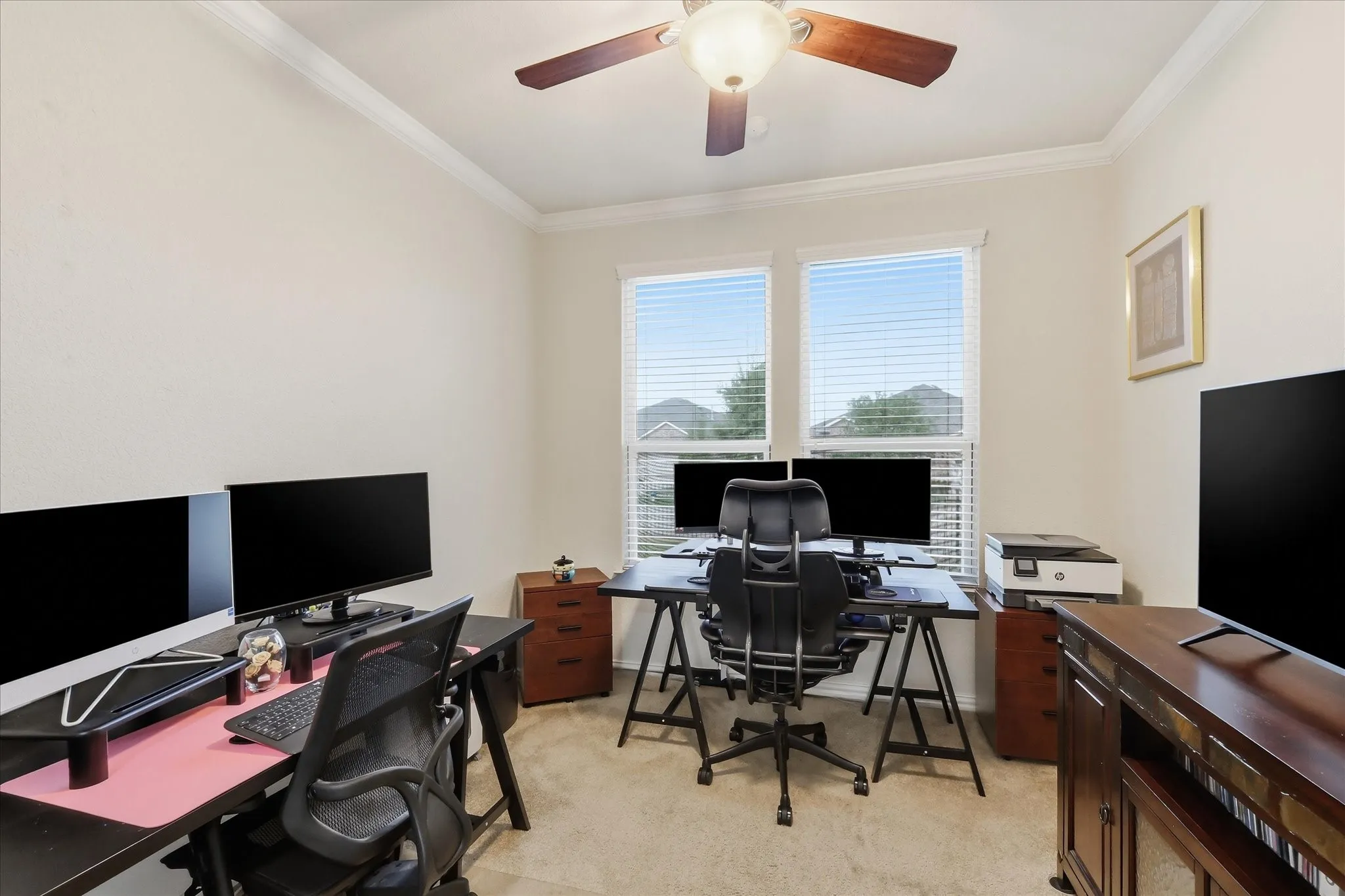 Quite Office with French Doors for Privacy