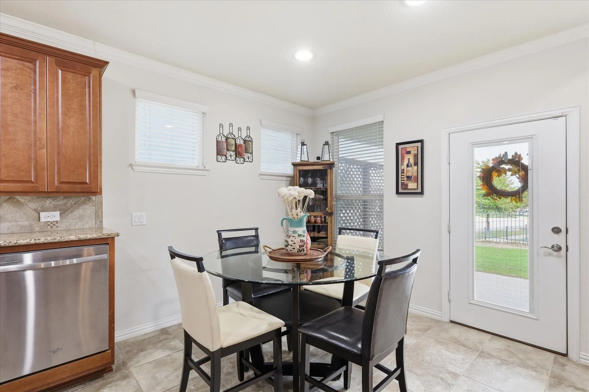 Dining Area has a peaceful view of backyard