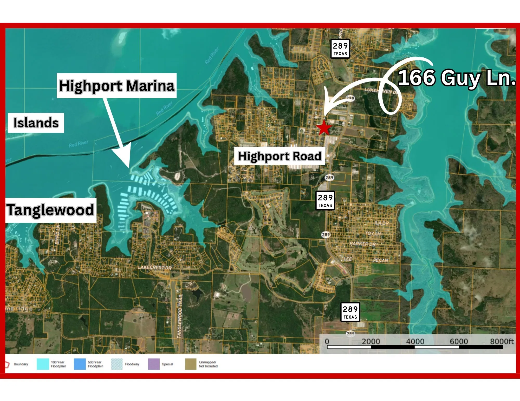 Located near Lake Texoma, Highport Marina, Tanglewoodd Golf and Recort...Jst off Highport Road and SH 289