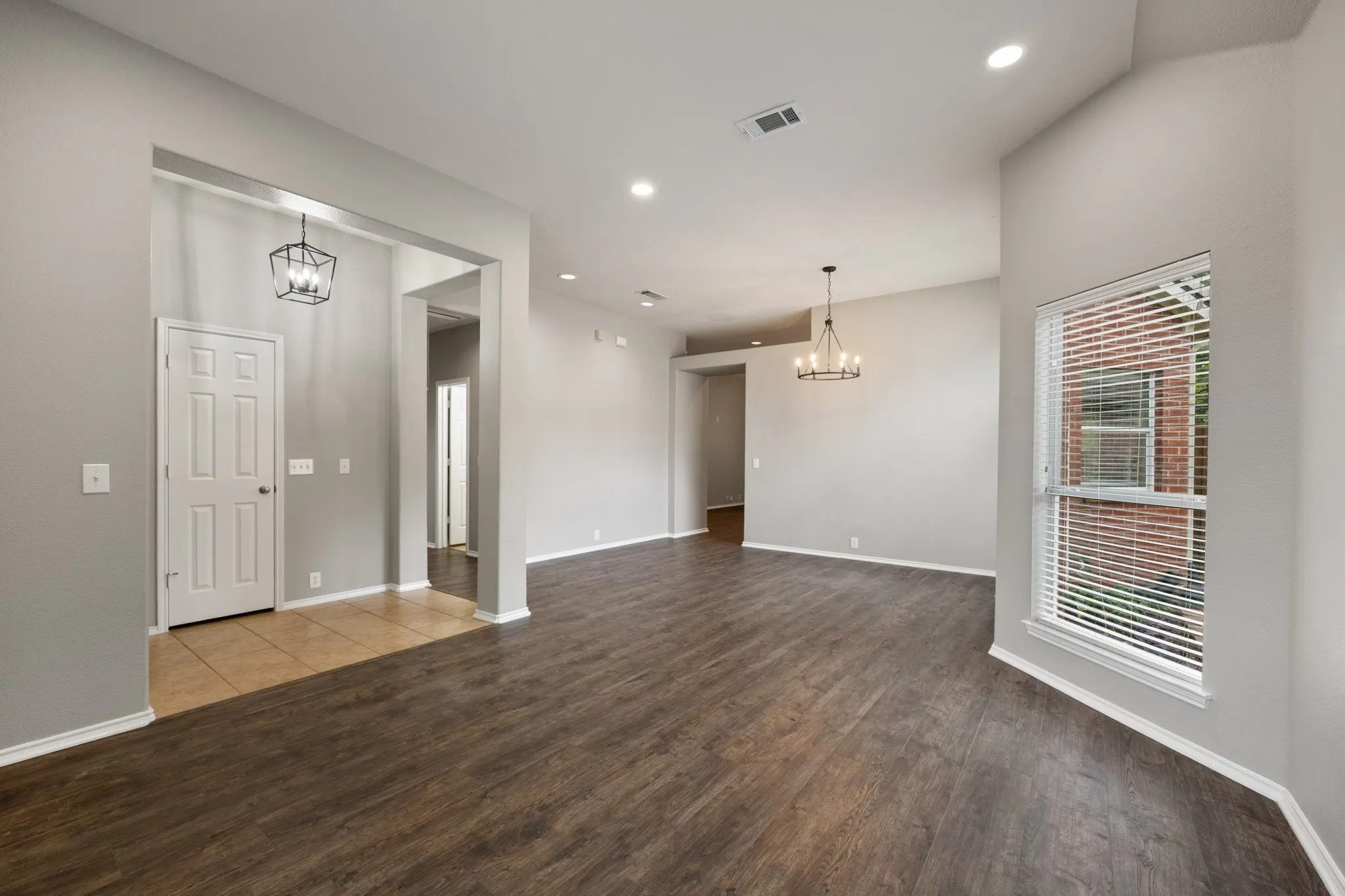 Entry with living and dining area