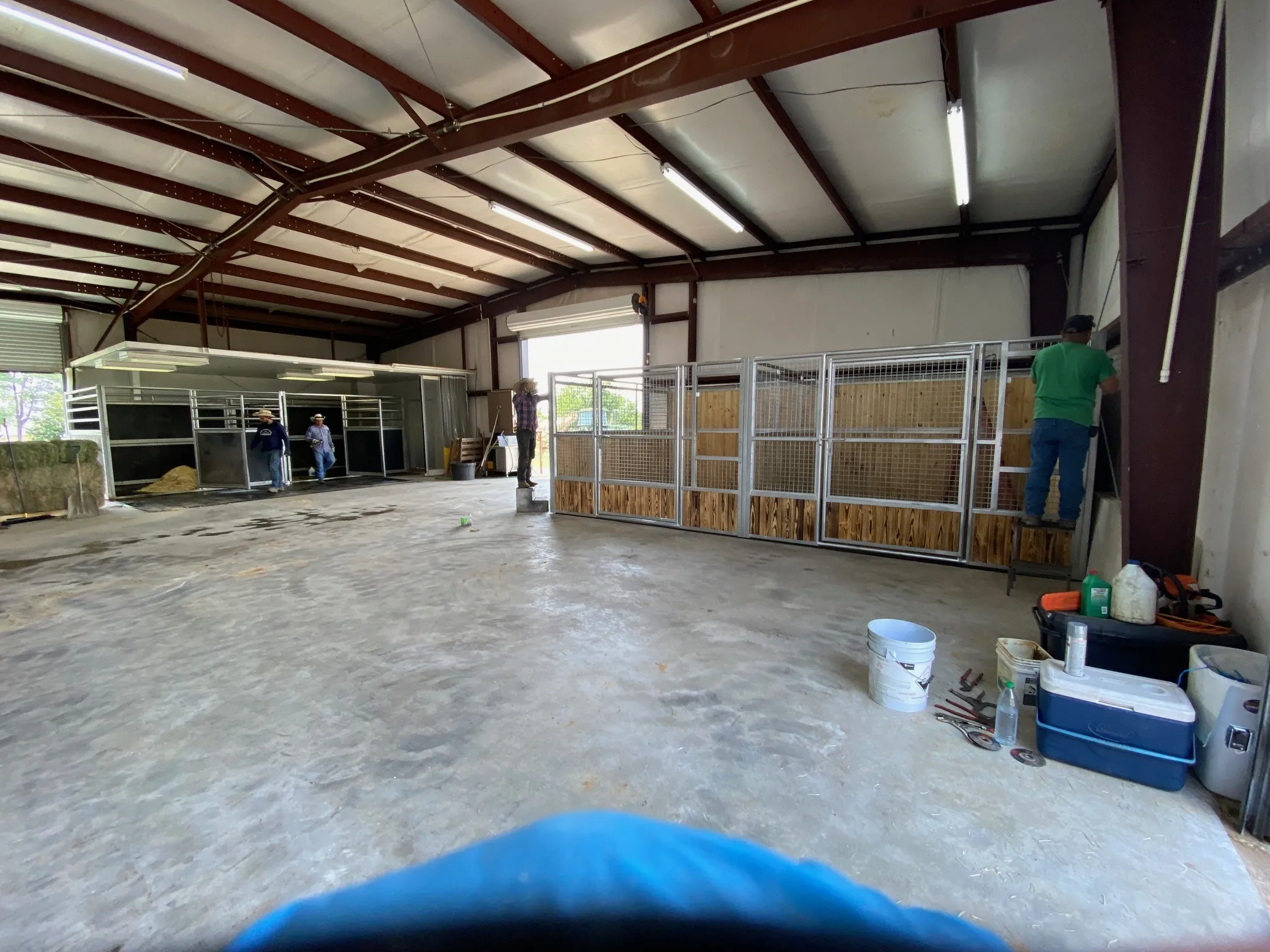 View of barn with 4 talls