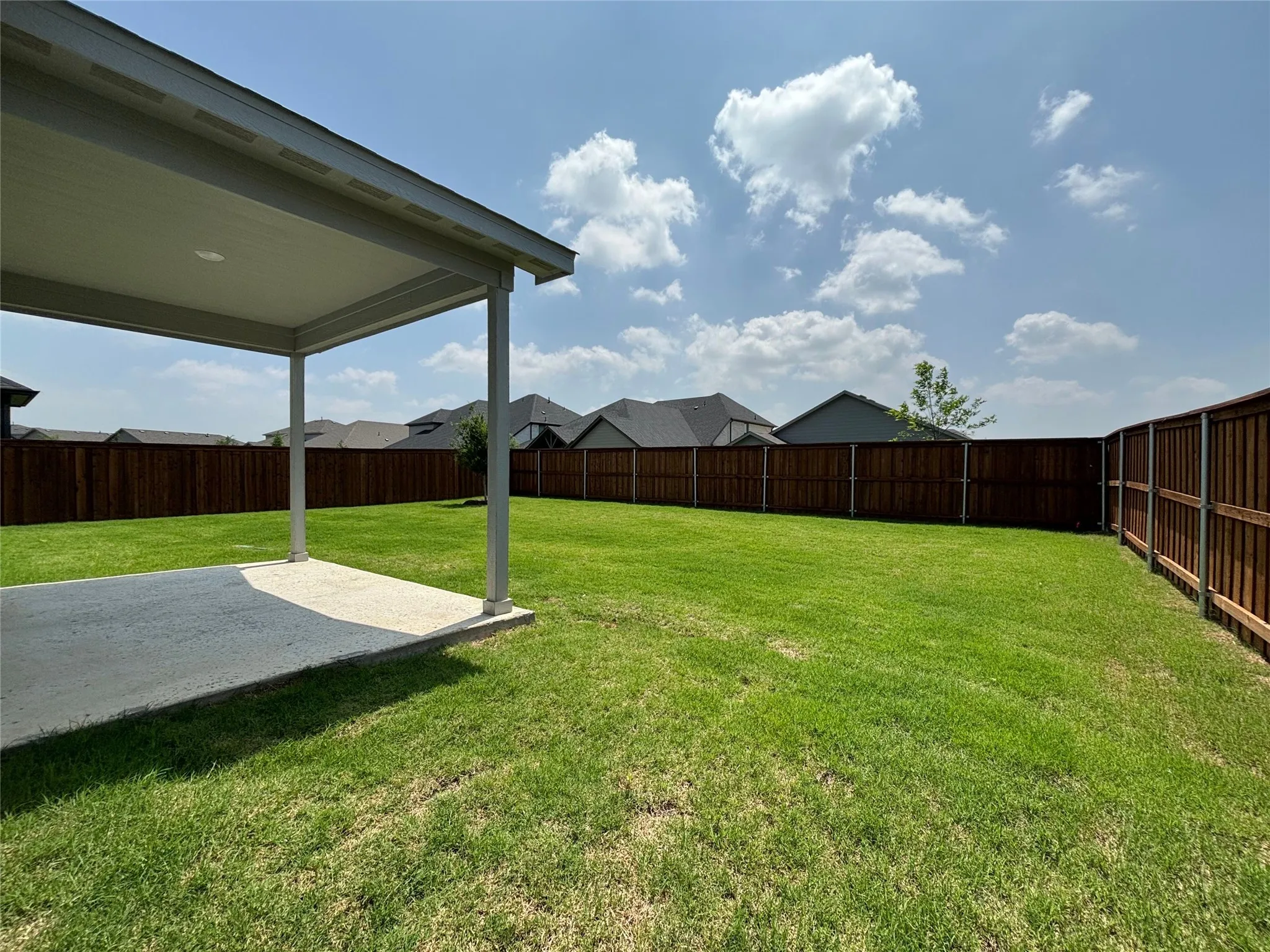 Patio in backyard