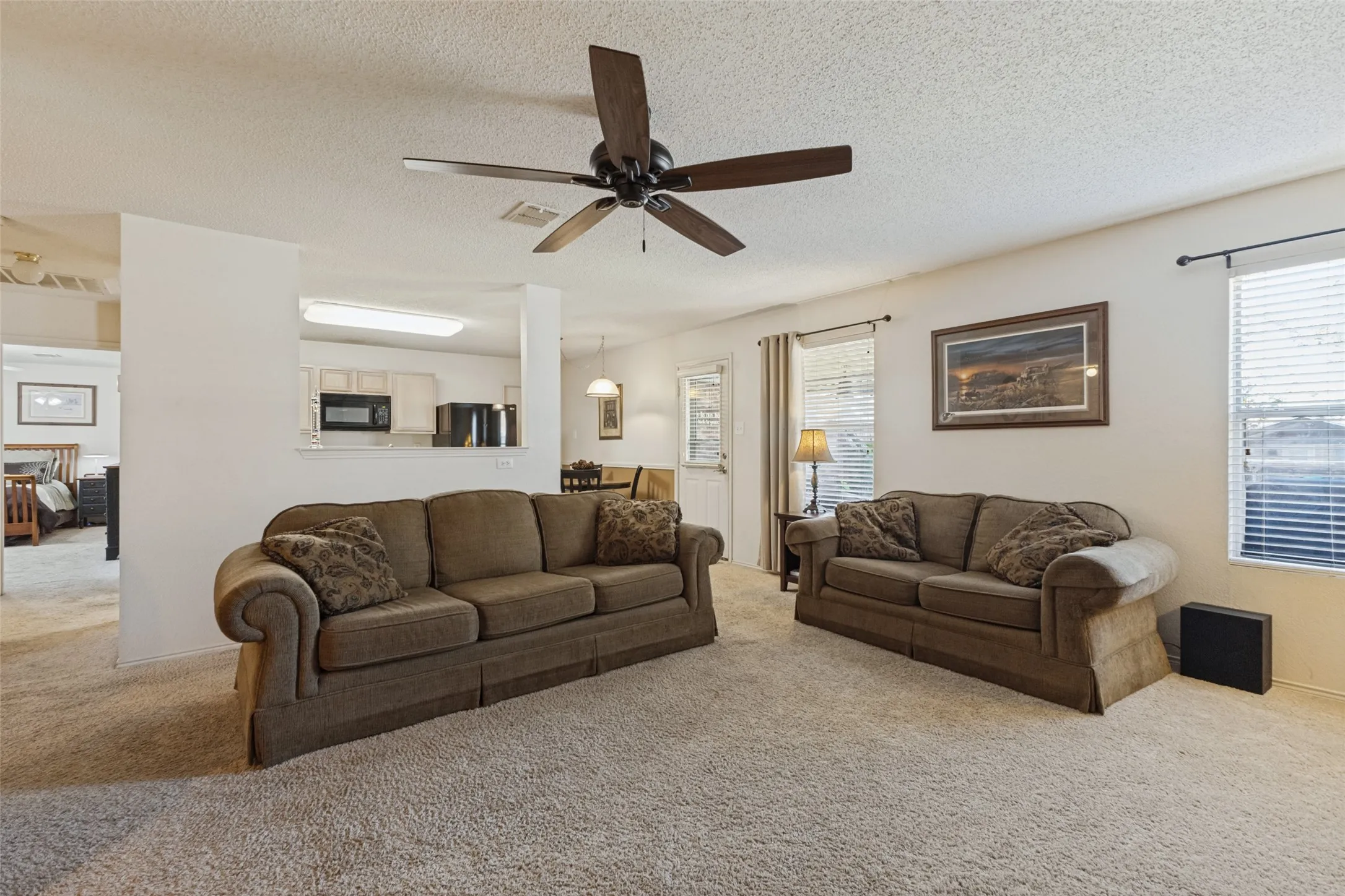 Family room opens into the kitchen
