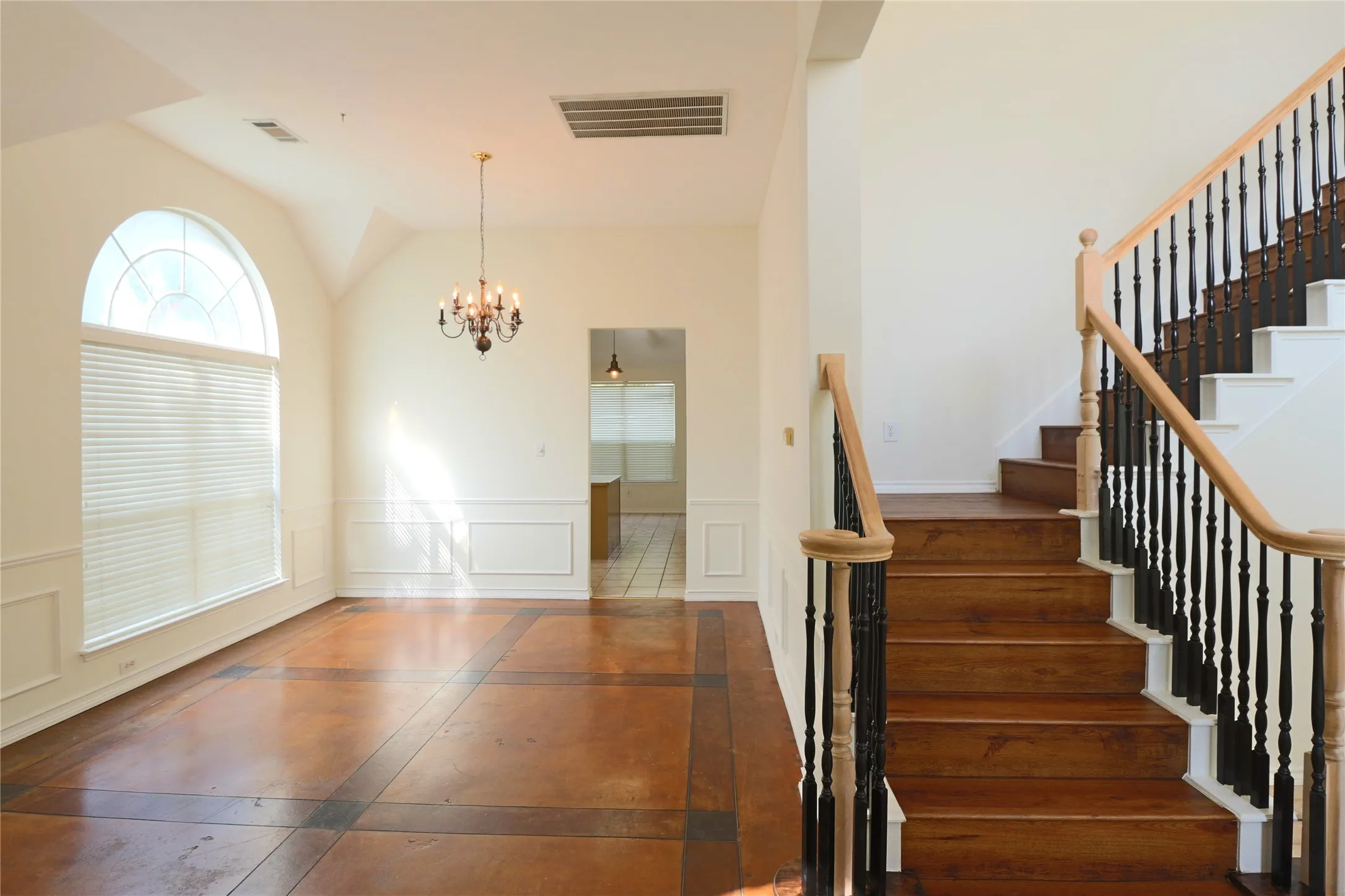 Dining room opens to a large kitchen