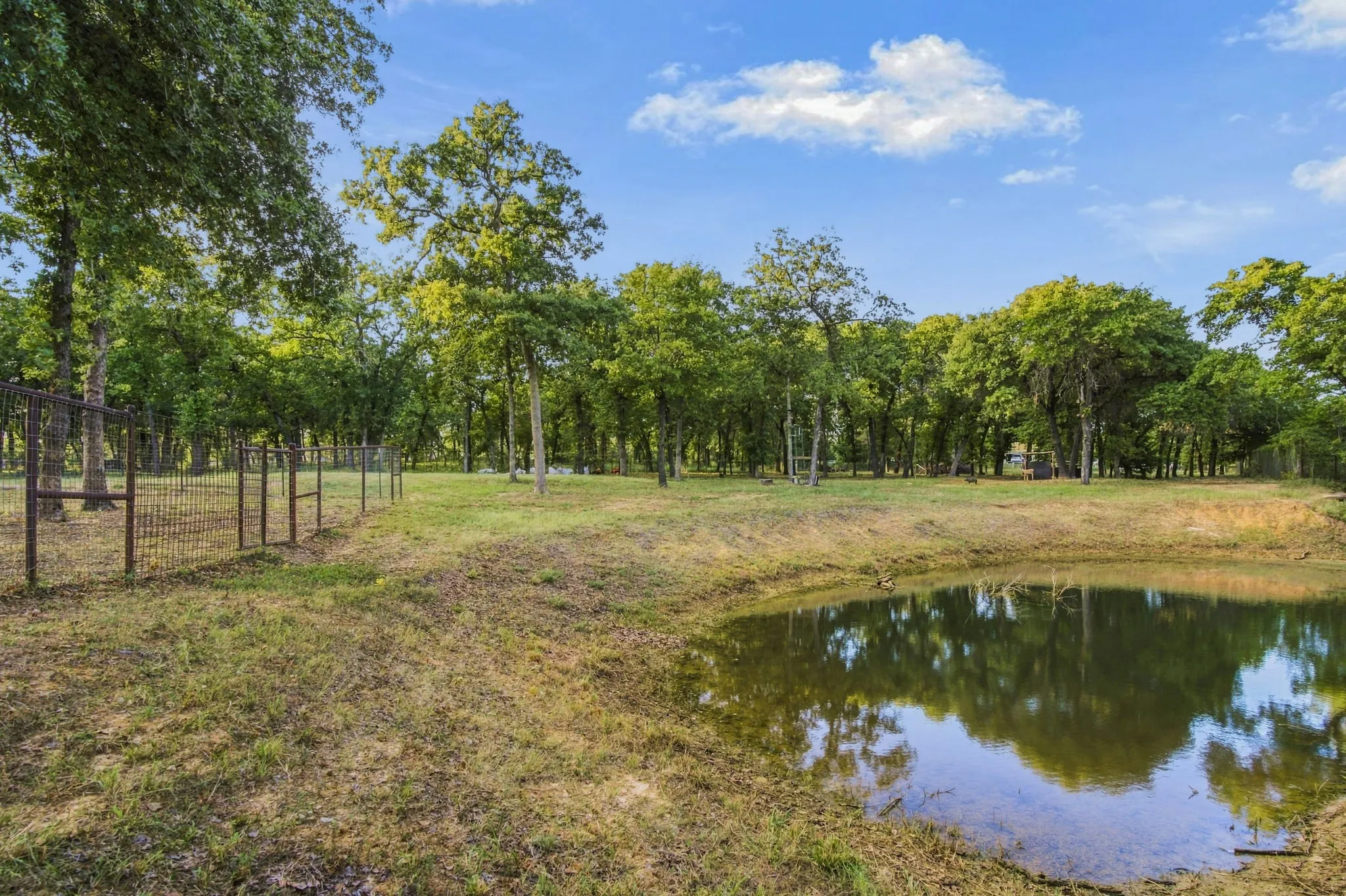 Private pond on property