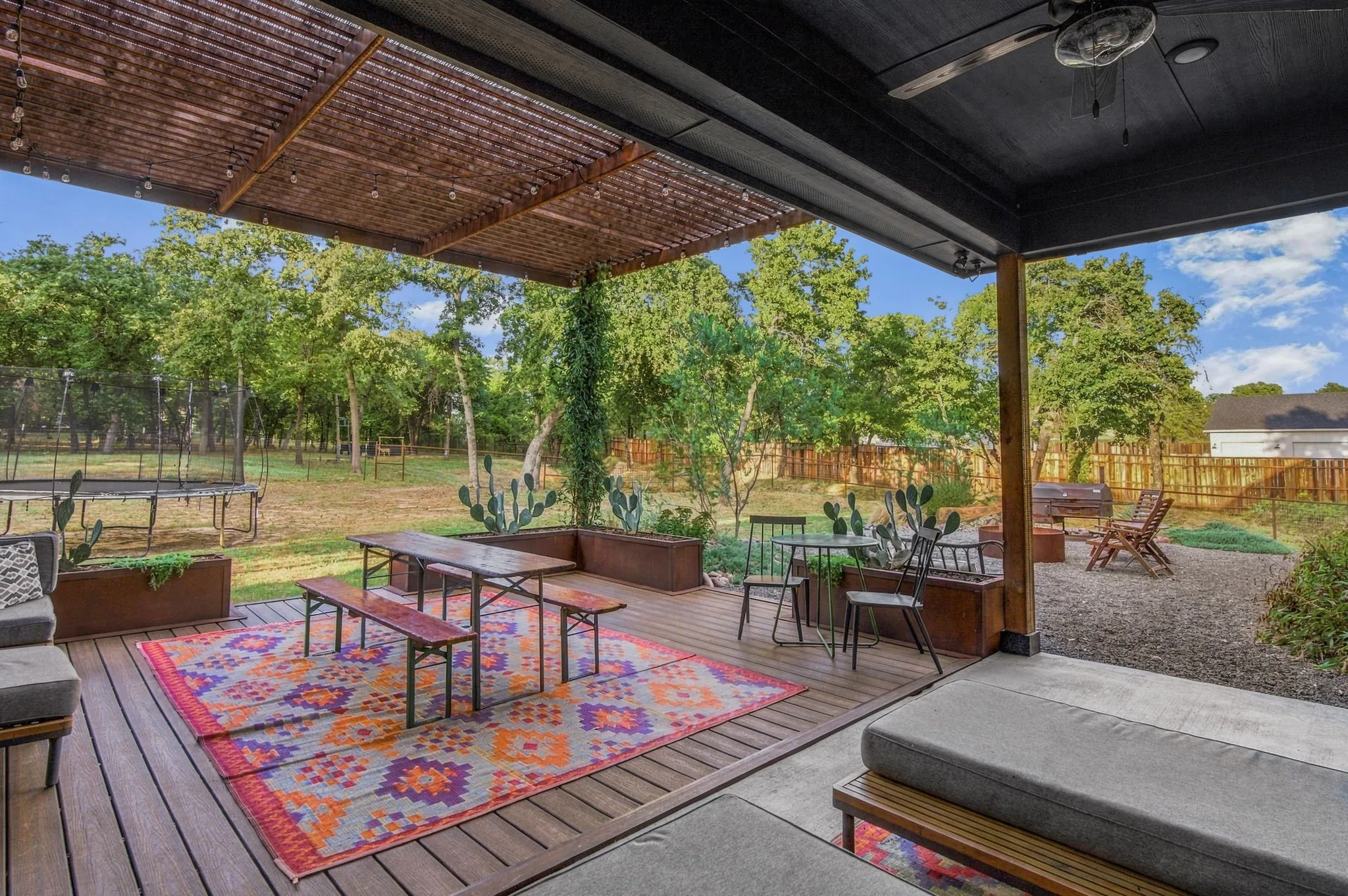 Custom iron pergola