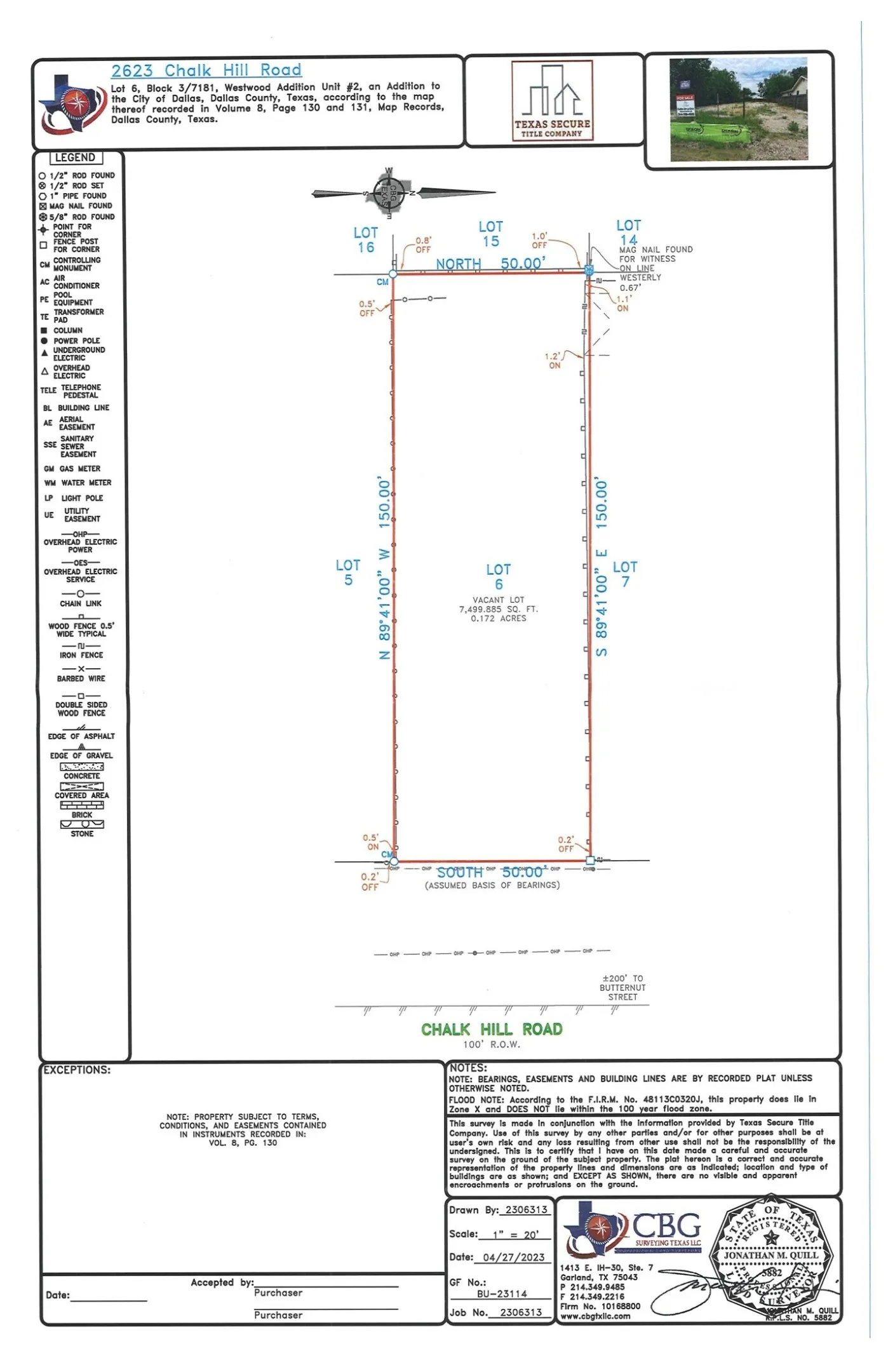 Boundary Survey. Outlining the official property lines, dimensions, and registered easements of the property