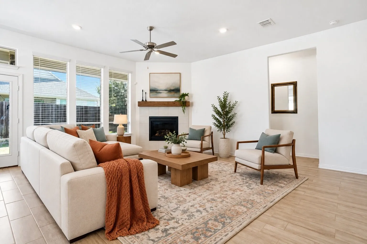 Living Room; Photo has been digitally enhanced and/or virtually staged using AI.