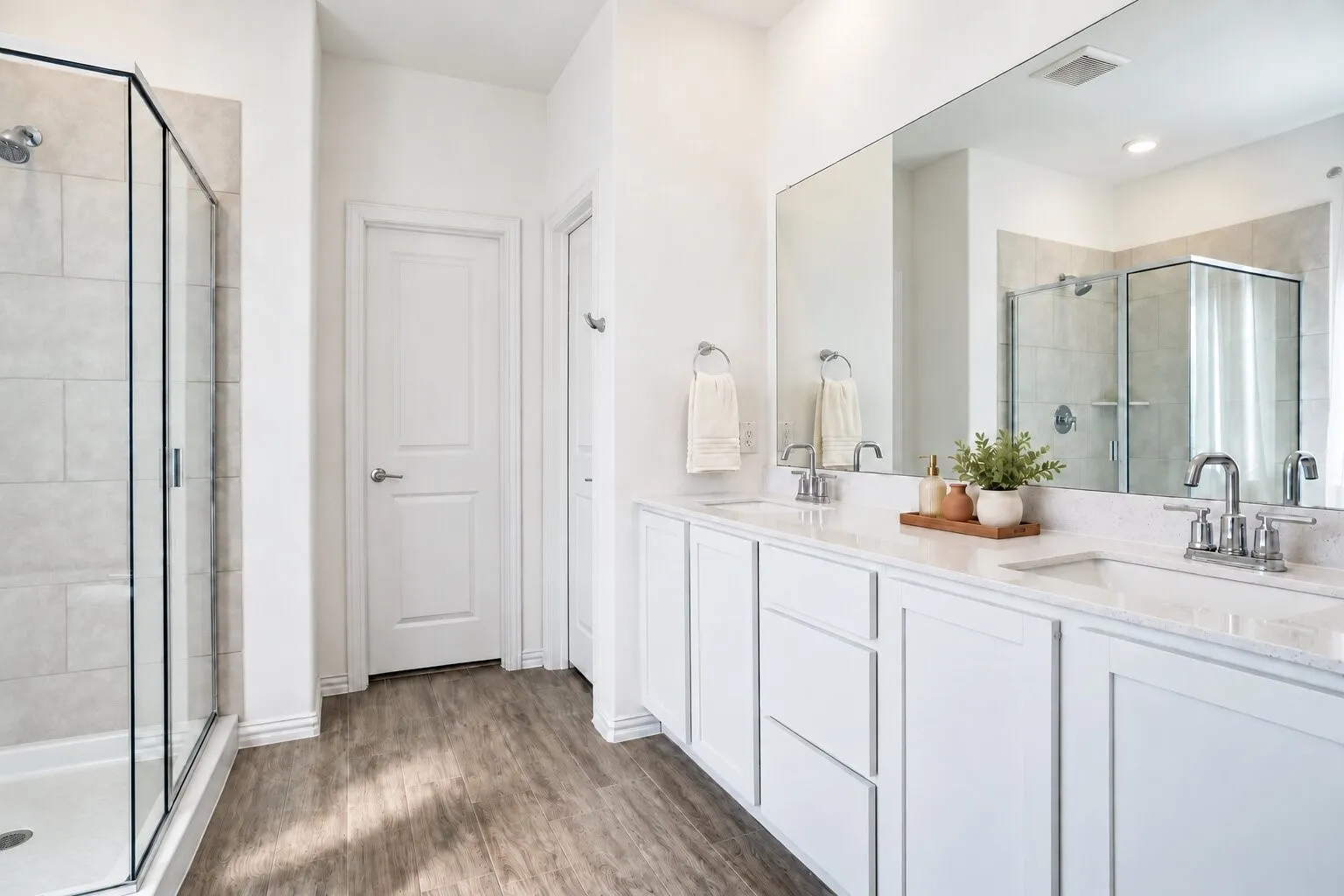 Primary Bathroom; Photo has been digitally enhanced and/or virtually staged using AI.