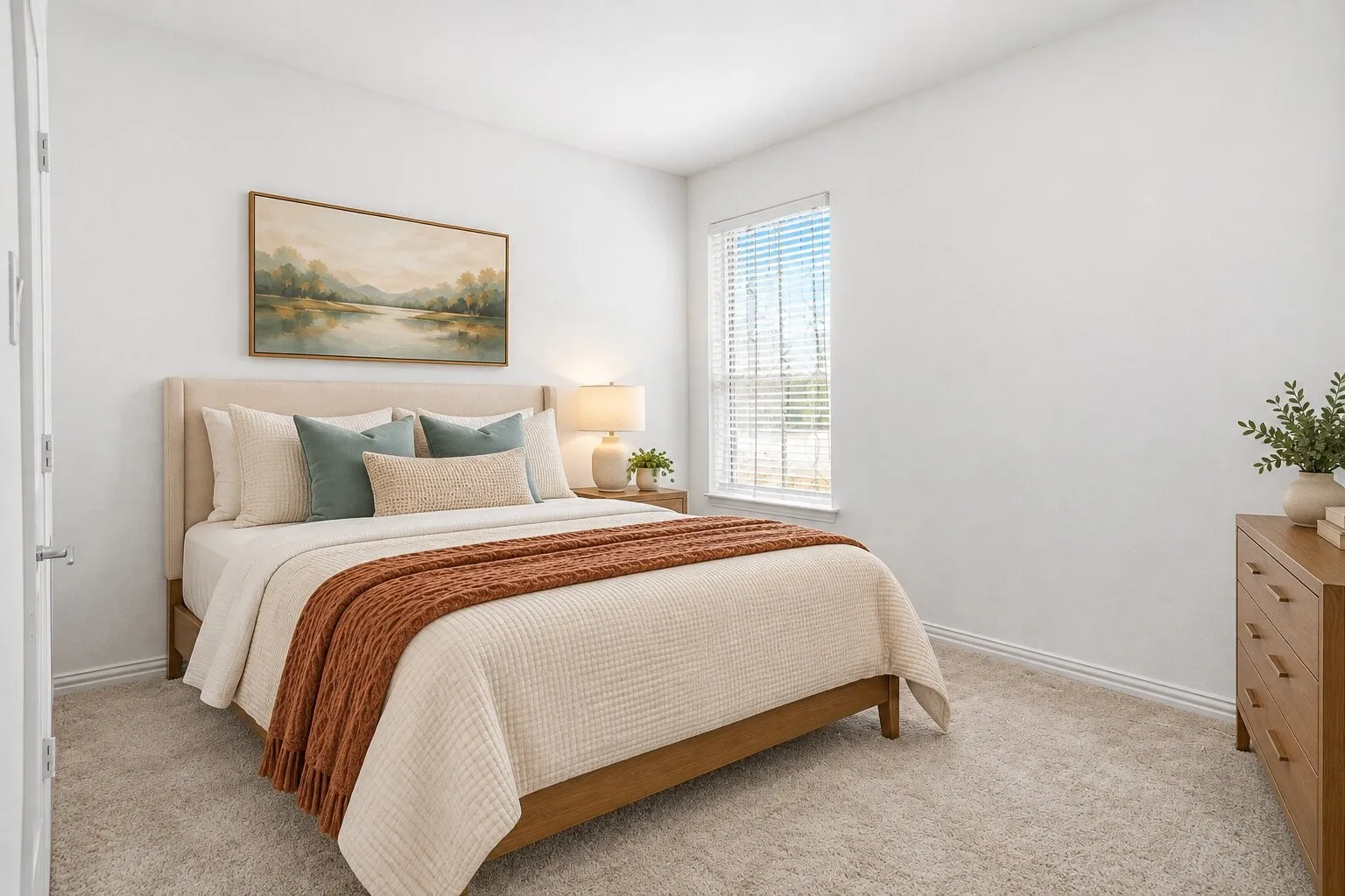 Secondary Bedroom; Photo has been digitally enhanced and/or virtually staged using AI.