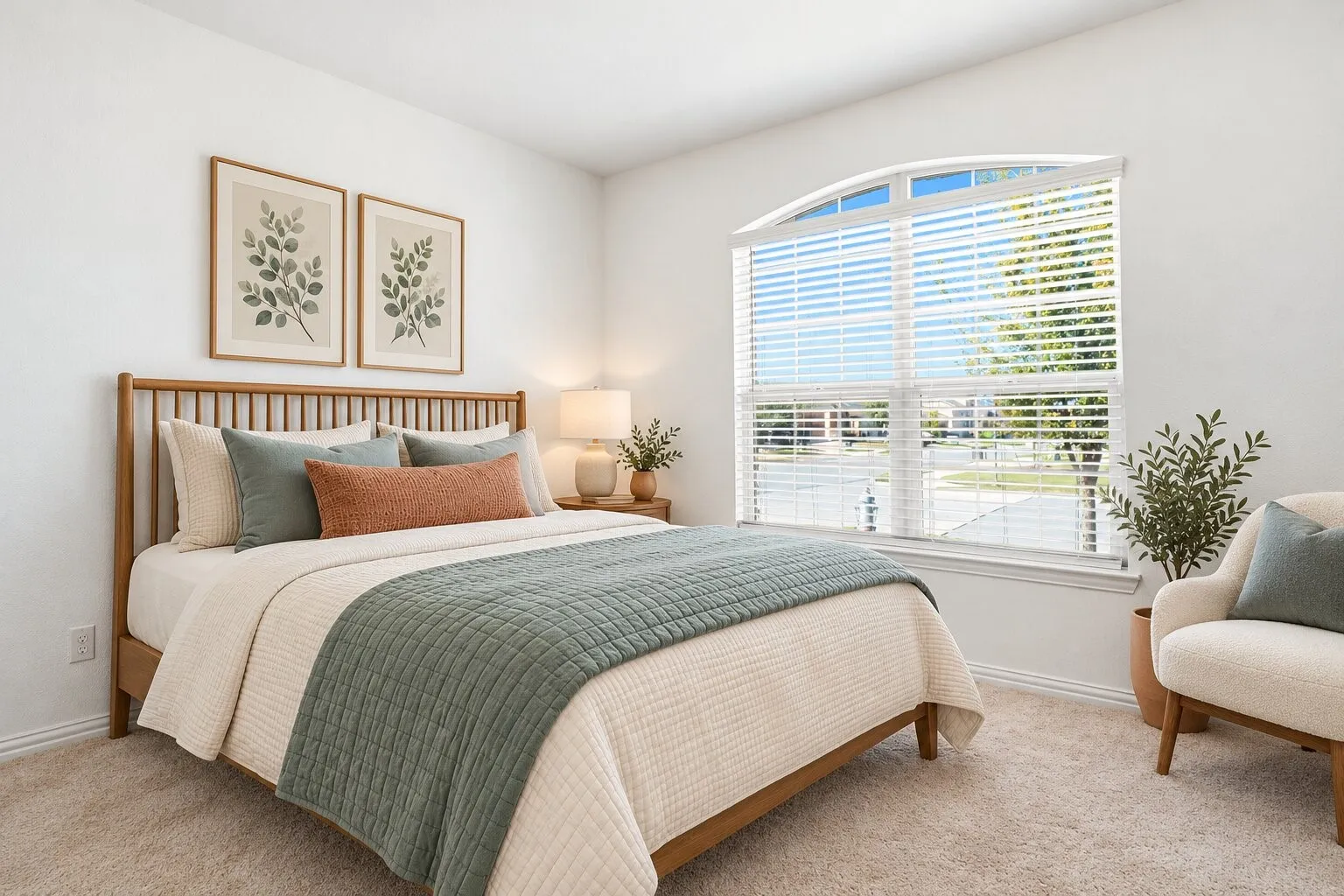 Secondary Bedroom; Photo has been digitally enhanced and/or virtually staged using AI.