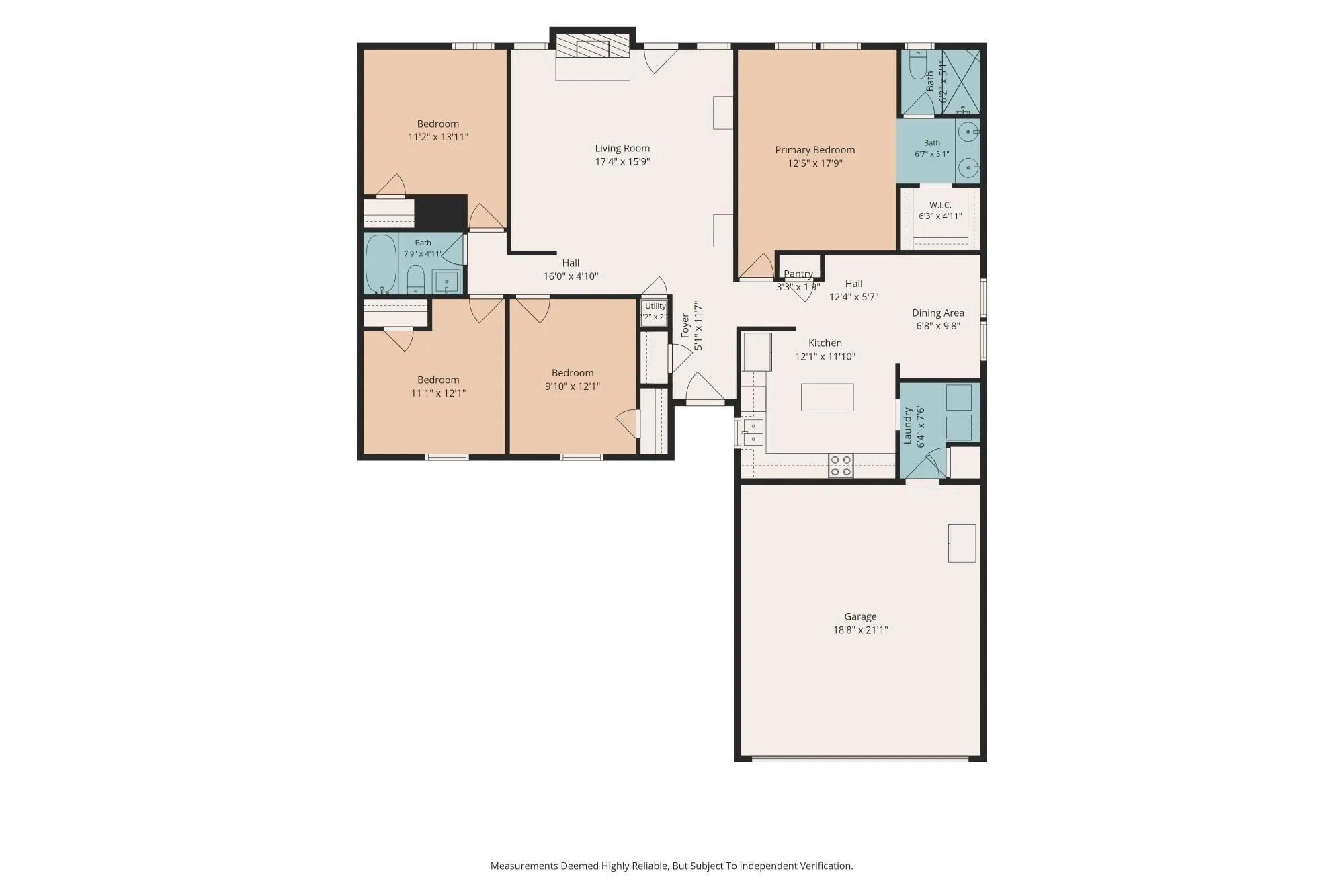 Floor plan. Buyer to verify all measurements.