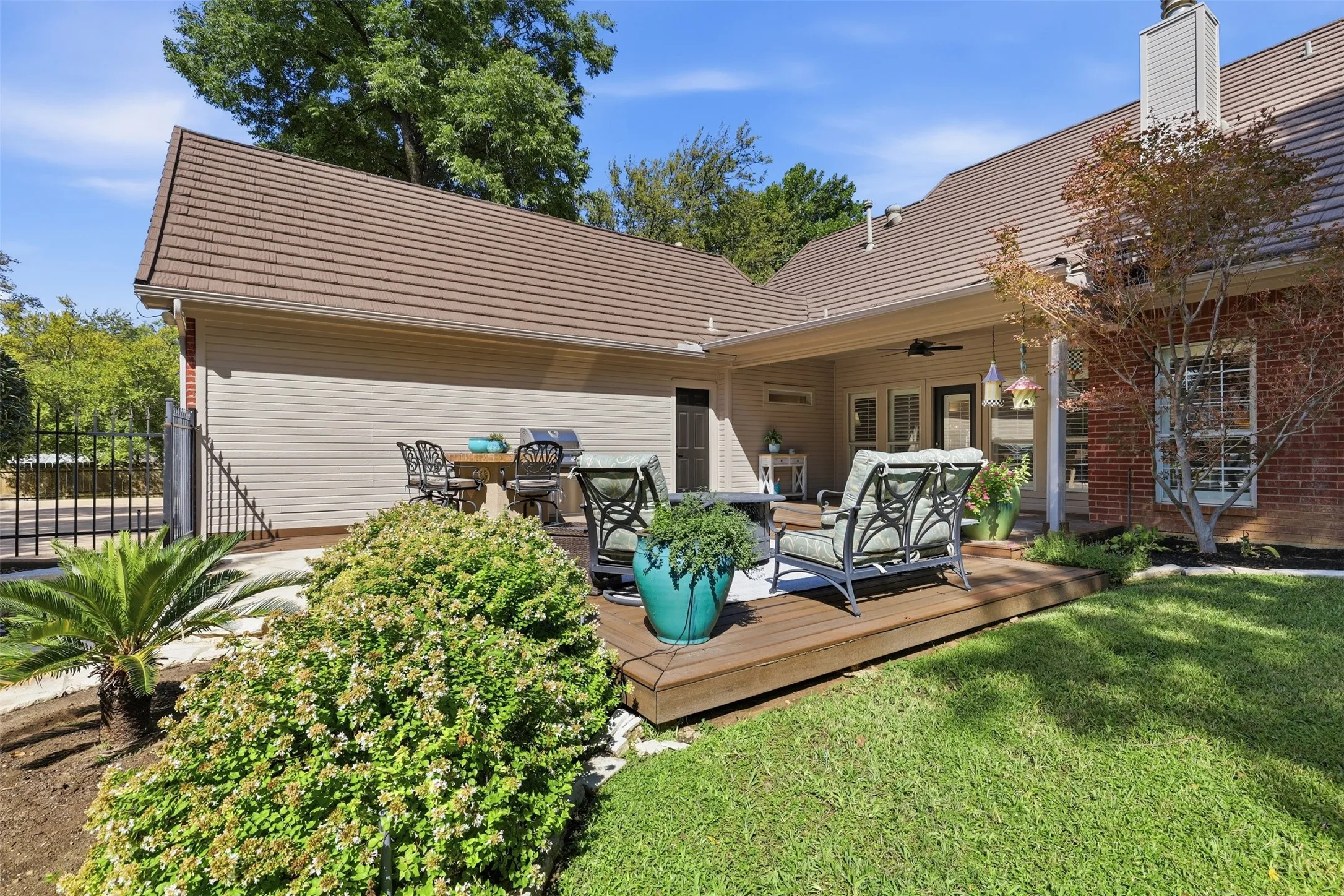 Covered porch and open patio