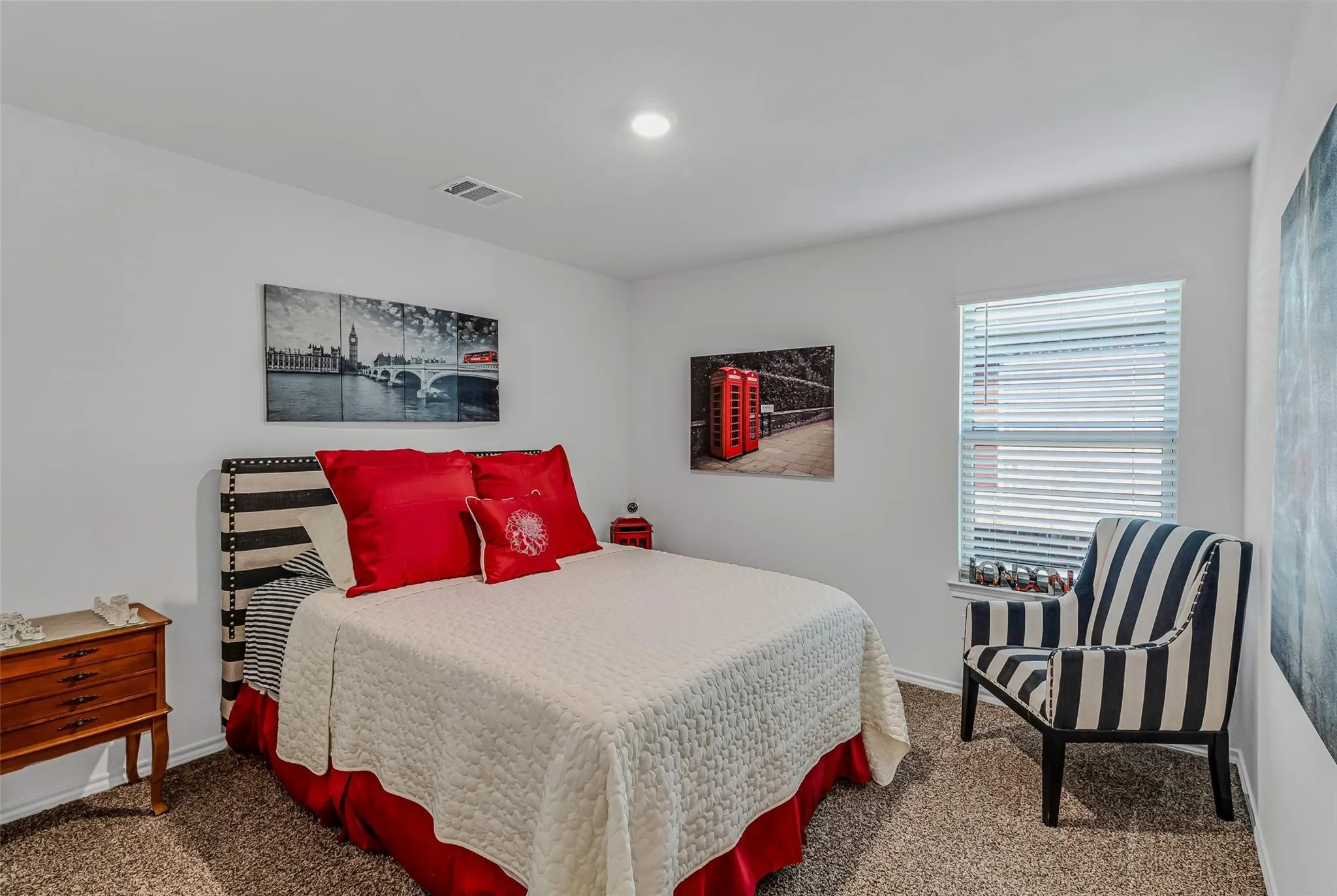 Bedroom featuring carpet